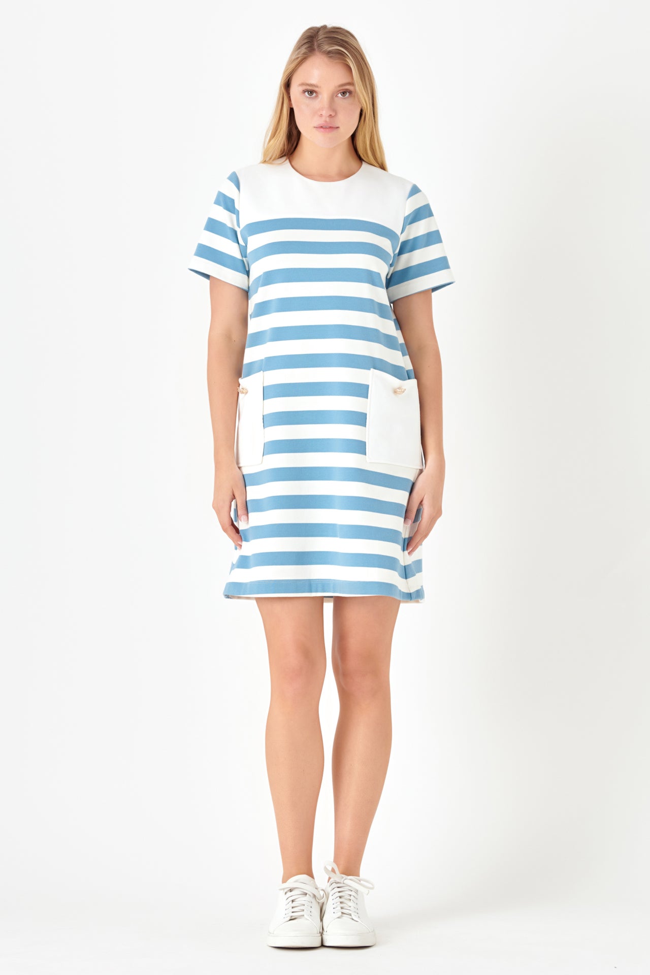 ENGLISH FACTORY - Striped Dress with Patch Pockets - DRESSES available at Objectrare