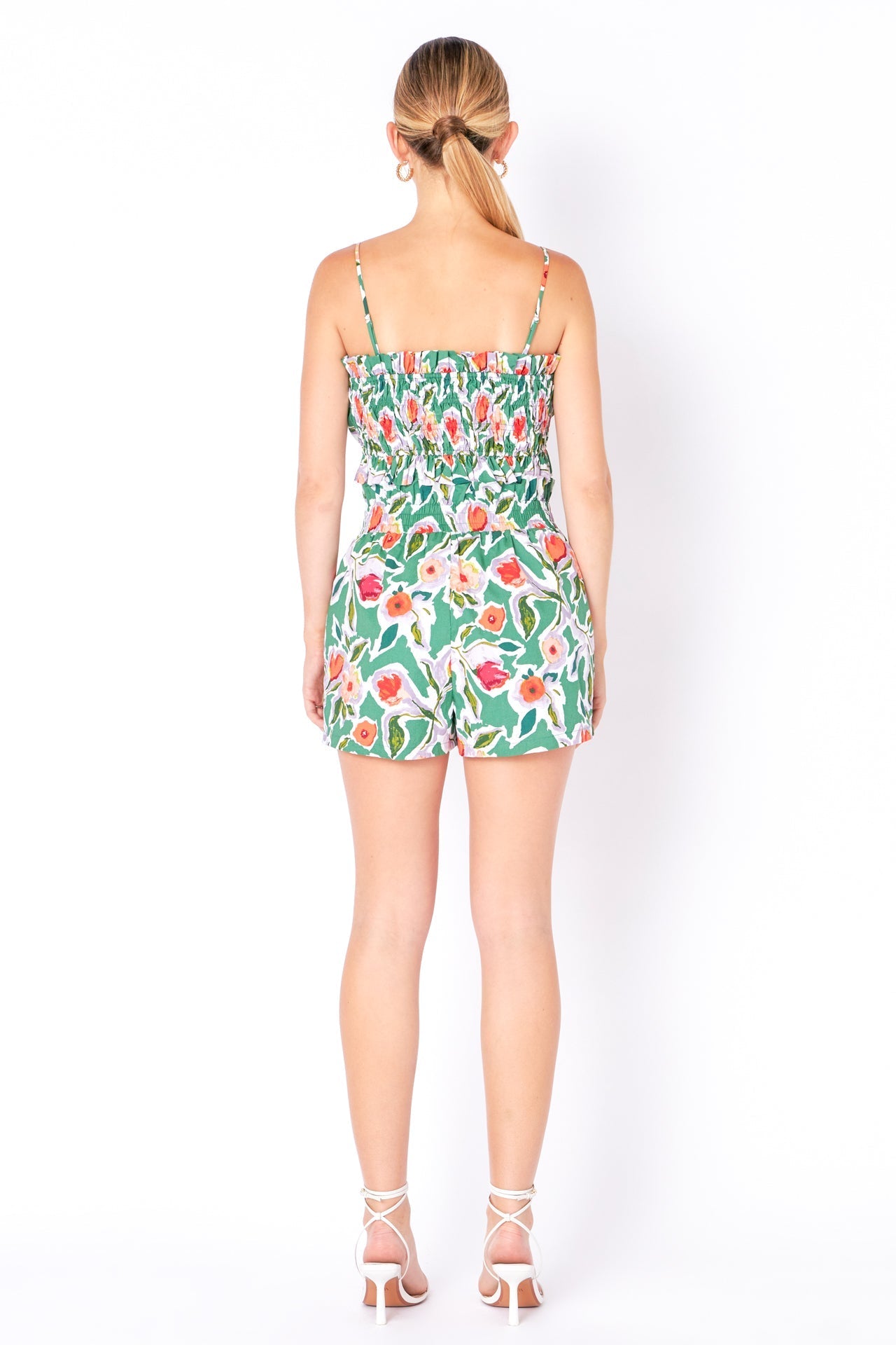 ENGLISH FACTORY - Floral Print Shorts with Smocking - SHORTS available at Objectrare