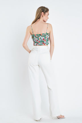 ENGLISH FACTORY - Floral Print Cropped Top - TOPS available at Objectrare