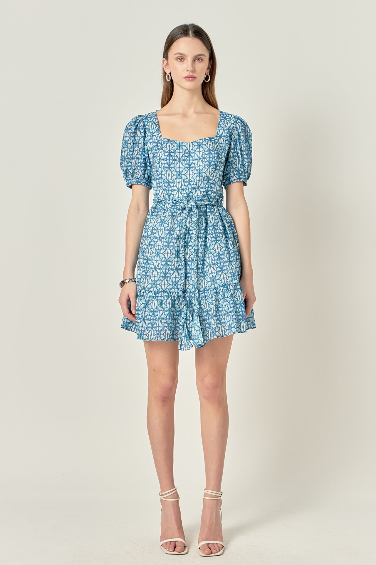 ENGLISH FACTORY - Tie Dye Print Braided Belt Mini Dress - DRESSES available at Objectrare