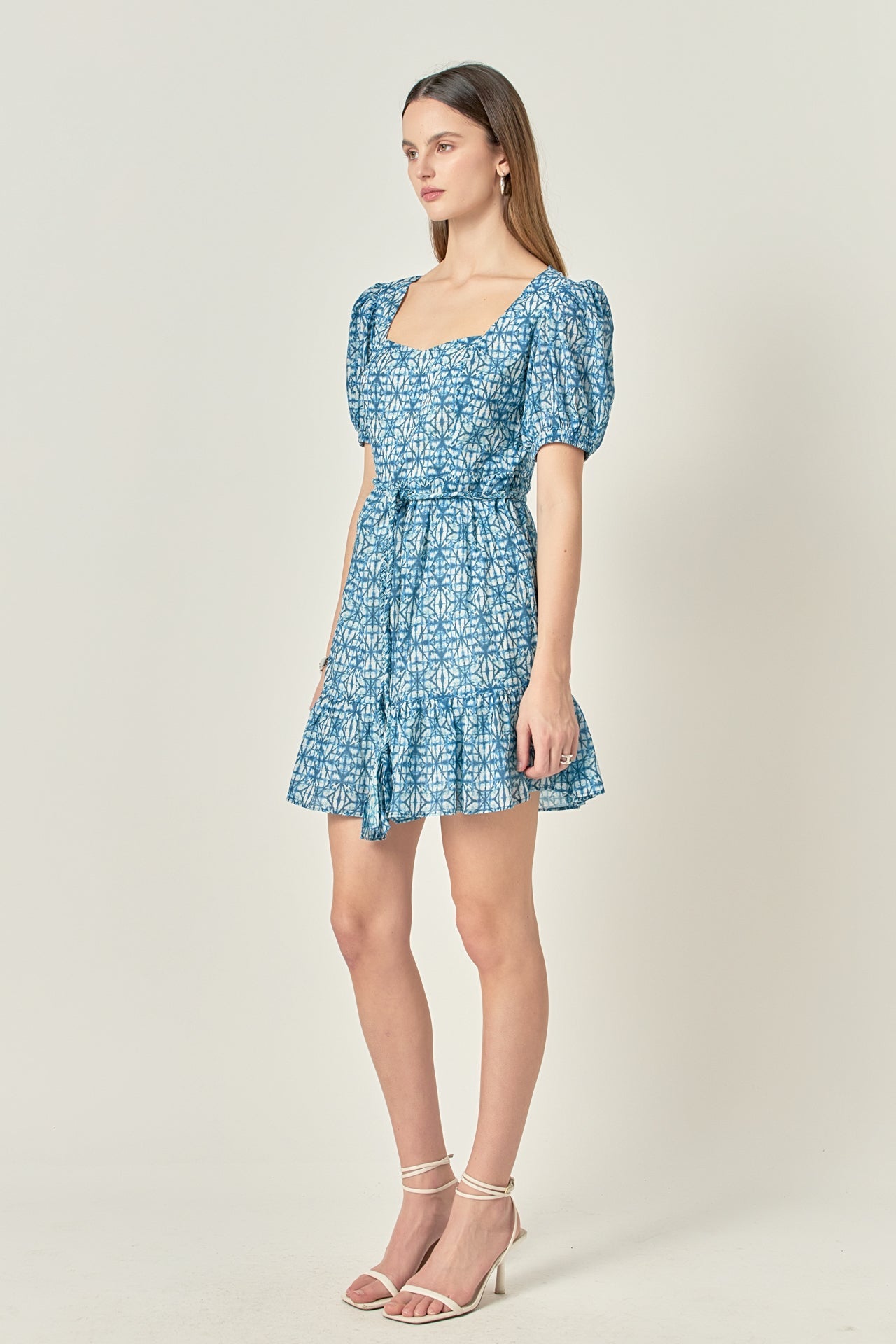 ENGLISH FACTORY - Tie Dye Print Braided Belt Mini Dress - DRESSES available at Objectrare