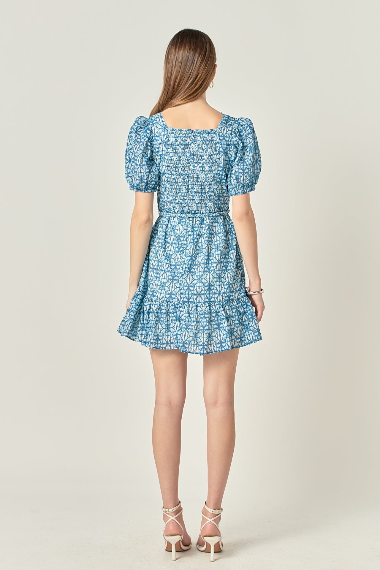 ENGLISH FACTORY - Tie Dye Print Braided Belt Mini Dress - DRESSES available at Objectrare