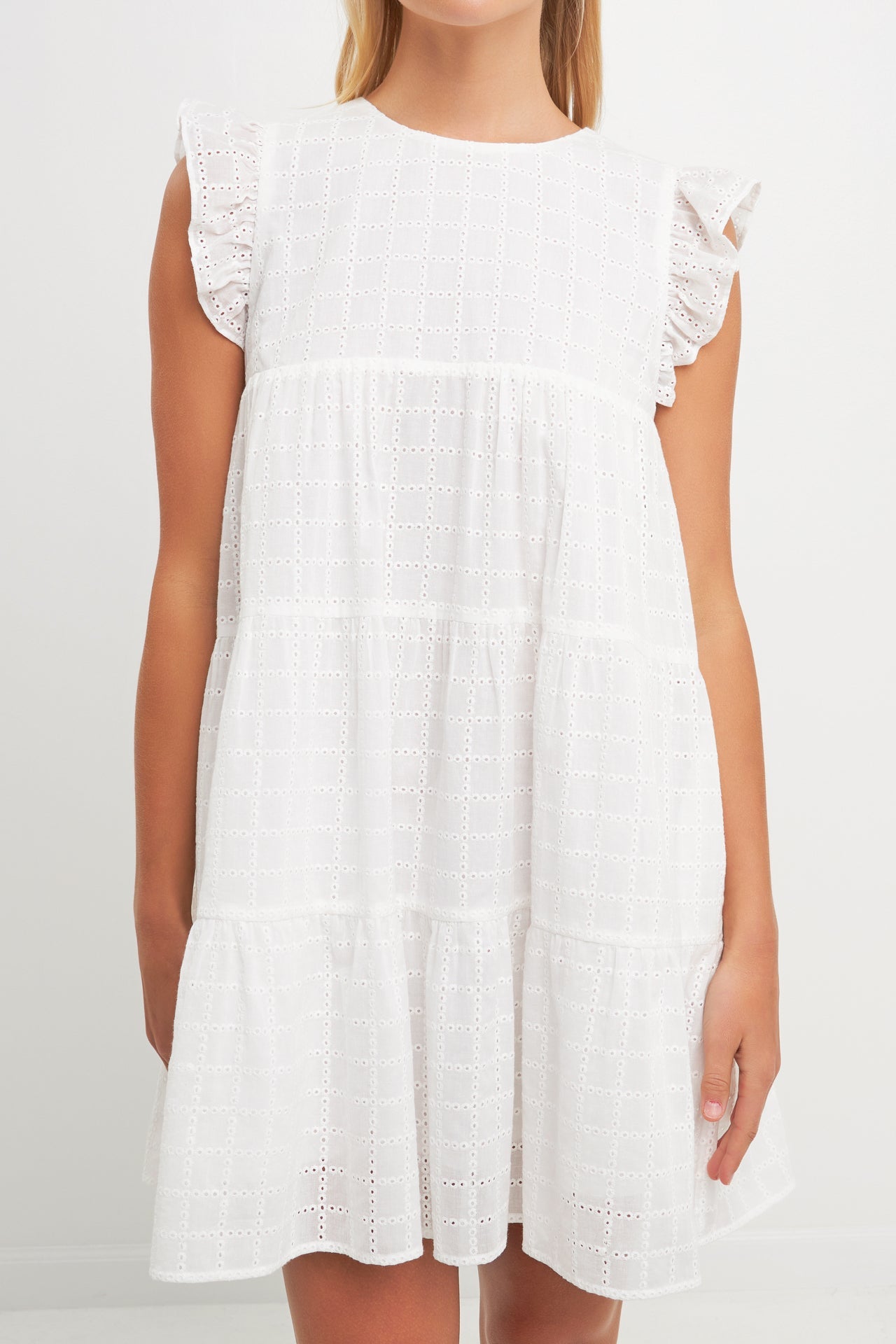 FREE THE ROSES - Eyelet Babydoll Mini Dress - DRESSES available at Objectrare