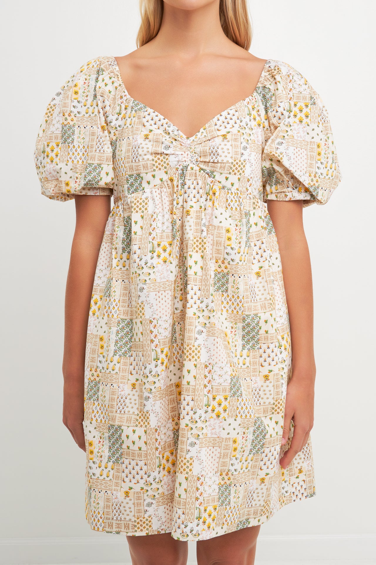 FREE THE ROSES - Printed Babydoll Mini Dress - DRESSES available at Objectrare