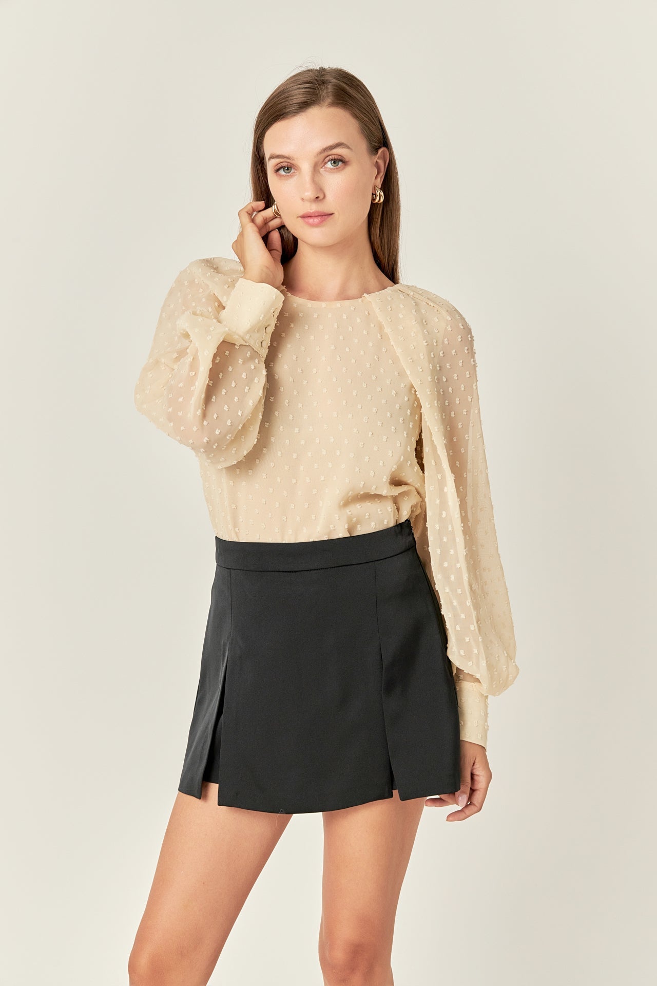 ENGLISH FACTORY - Satin Single Pleat Skort - SKORTS available at Objectrare