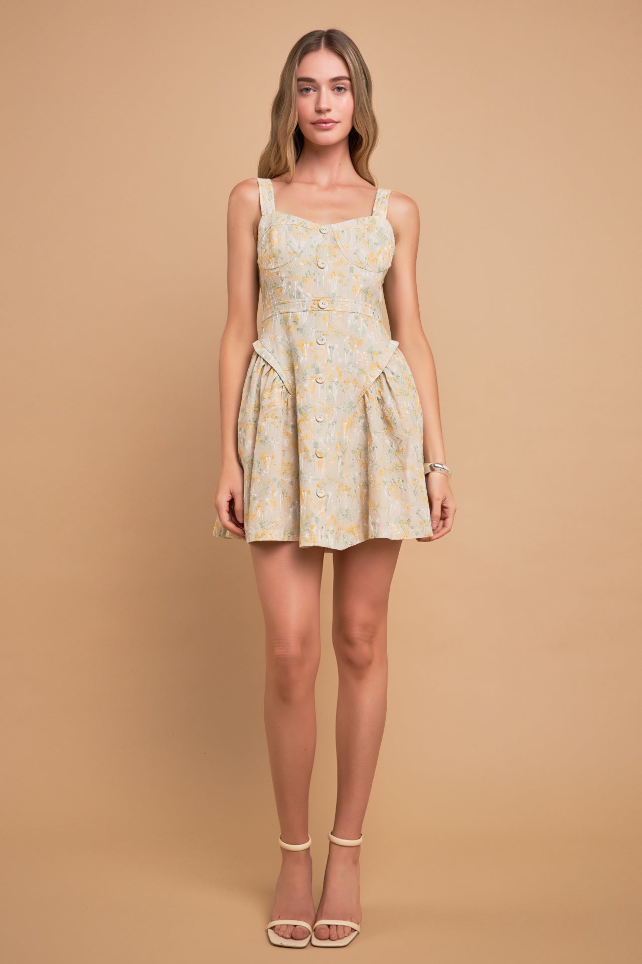 ENGLISH FACTORY - Premium Embroidered Linen Bustier Dress - DRESSES available at Objectrare