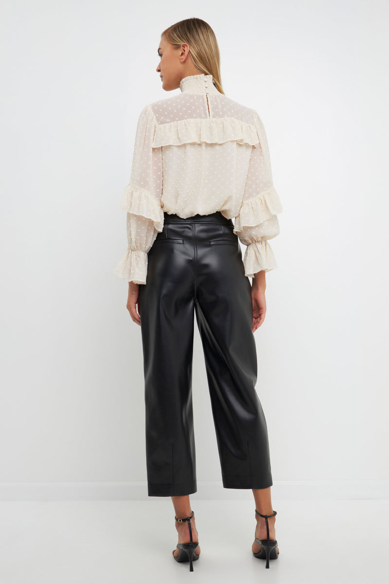 ENGLISH FACTORY - Swiss Dot Chiffon Ruffle Blouse - SHIRTS & BLOUSES available at Objectrare