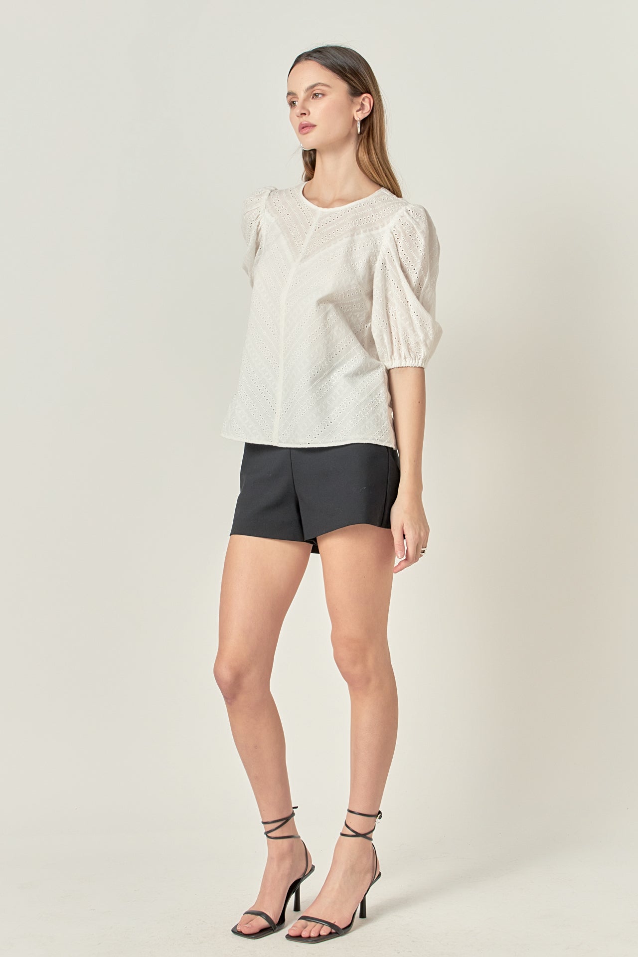 ENGLISH FACTORY - Eyelet Puff Sleeve Top - TOPS available at Objectrare