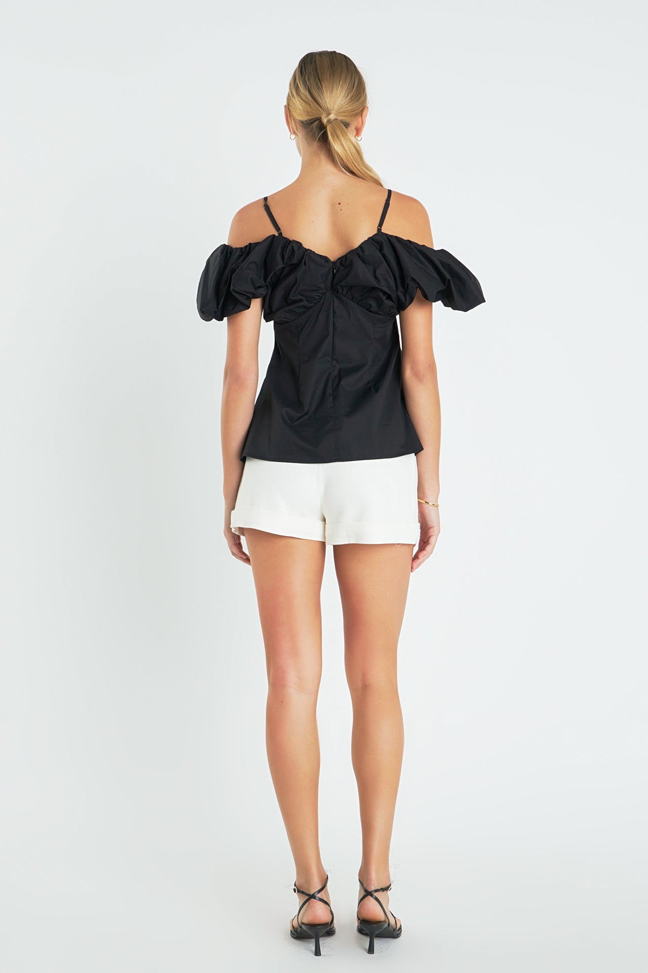 ENGLISH FACTORY - Ruched Sleeve Top - TOPS available at Objectrare