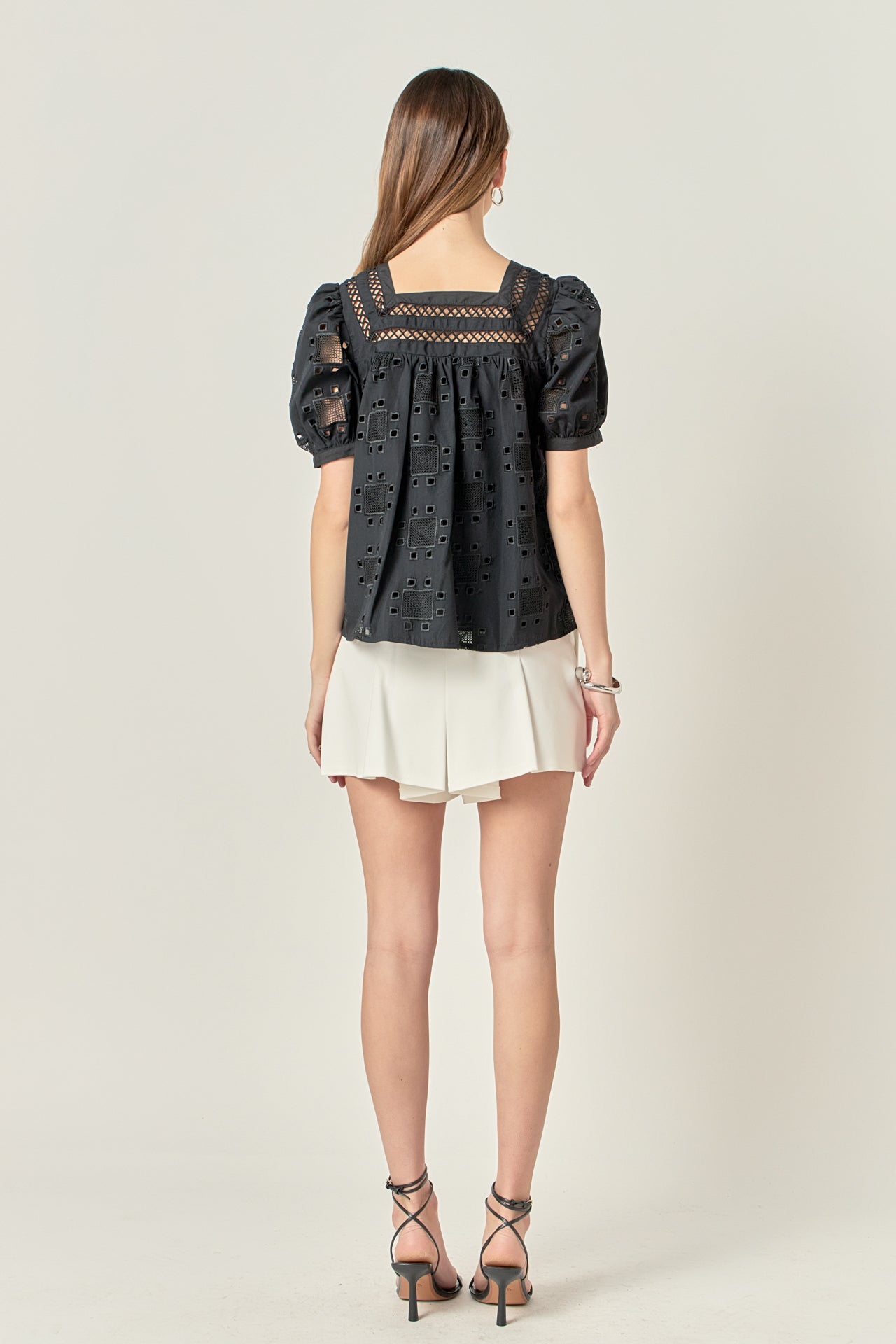 ENGLISH FACTORY - Square Neck Embroidered Top - TOPS available at Objectrare