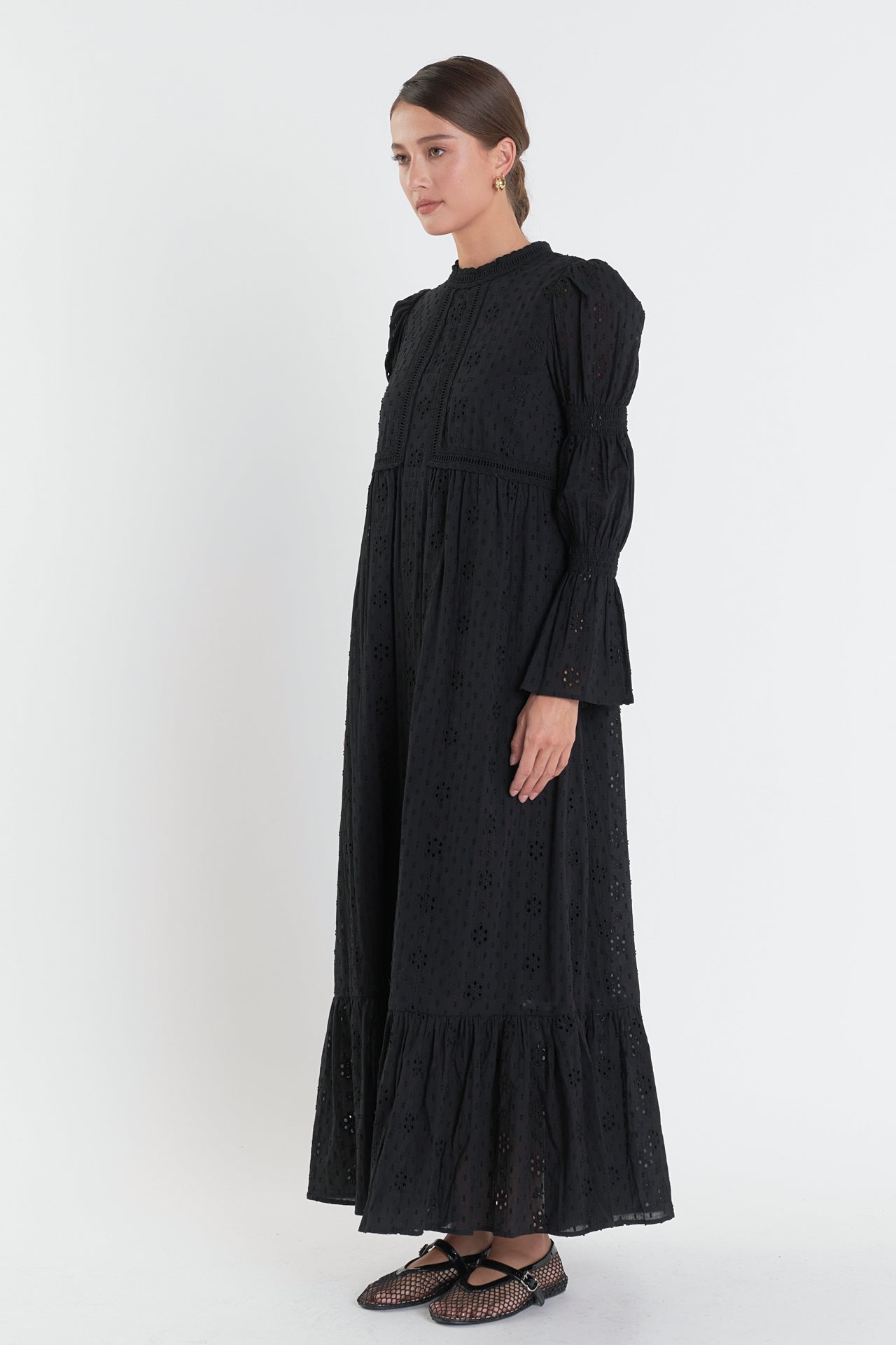 ENGLISH FACTORY - Embroidered Swiss Dot Maxi Dress - DRESSES available at Objectrare
