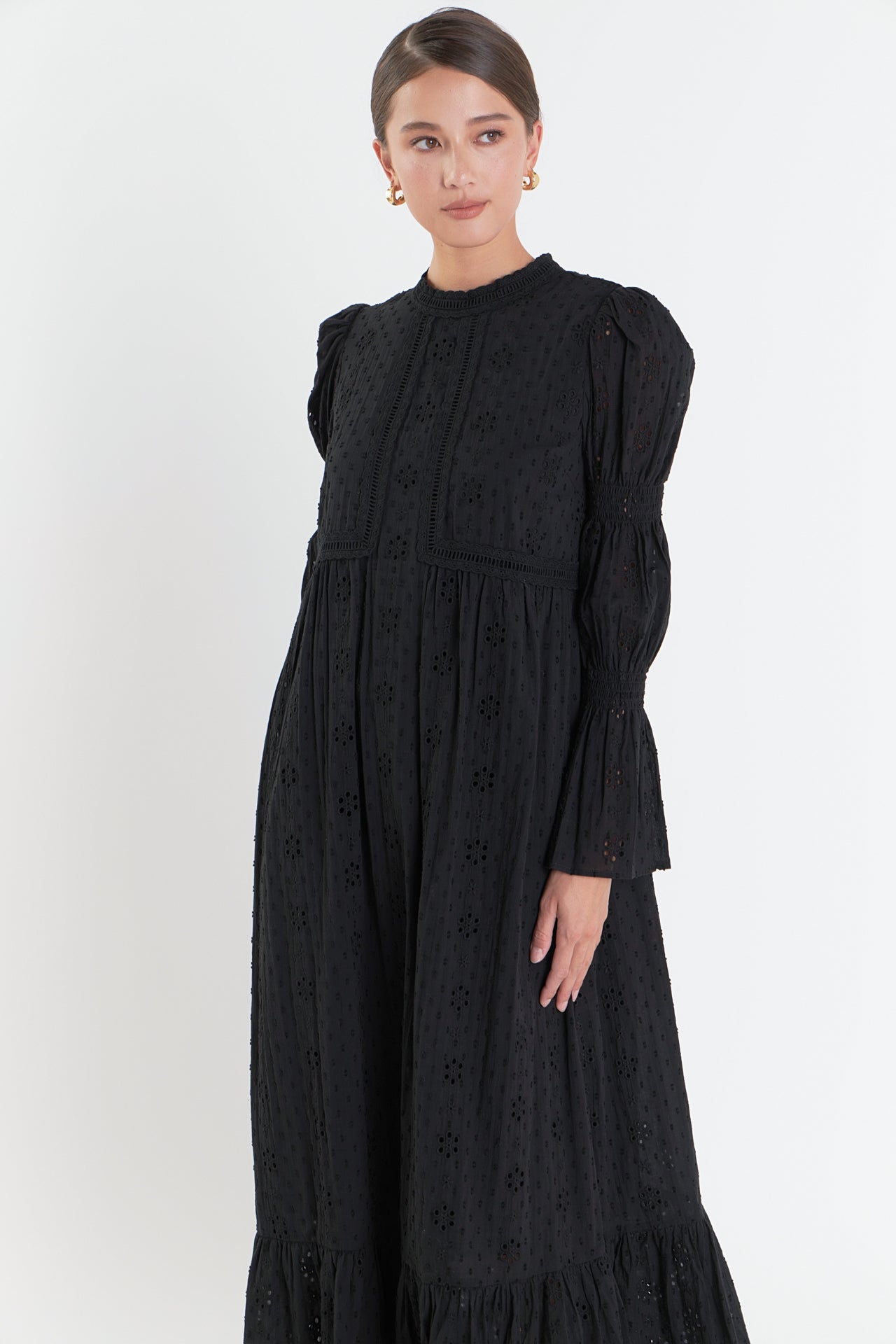 ENGLISH FACTORY - Embroidered Swiss Dot Maxi Dress - DRESSES available at Objectrare