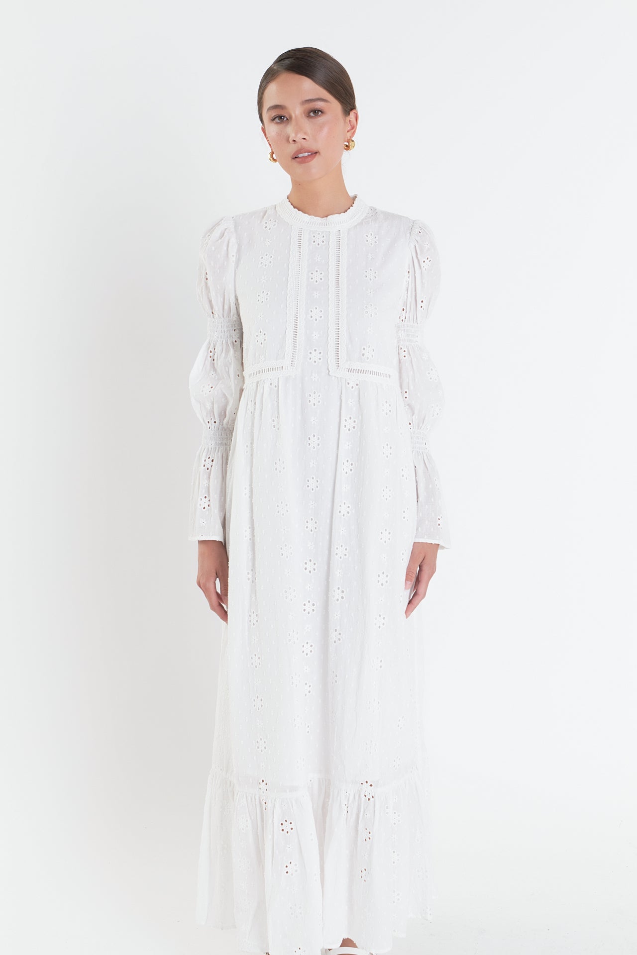 ENGLISH FACTORY - Embroidered Swiss Dot Maxi Dress - DRESSES available at Objectrare