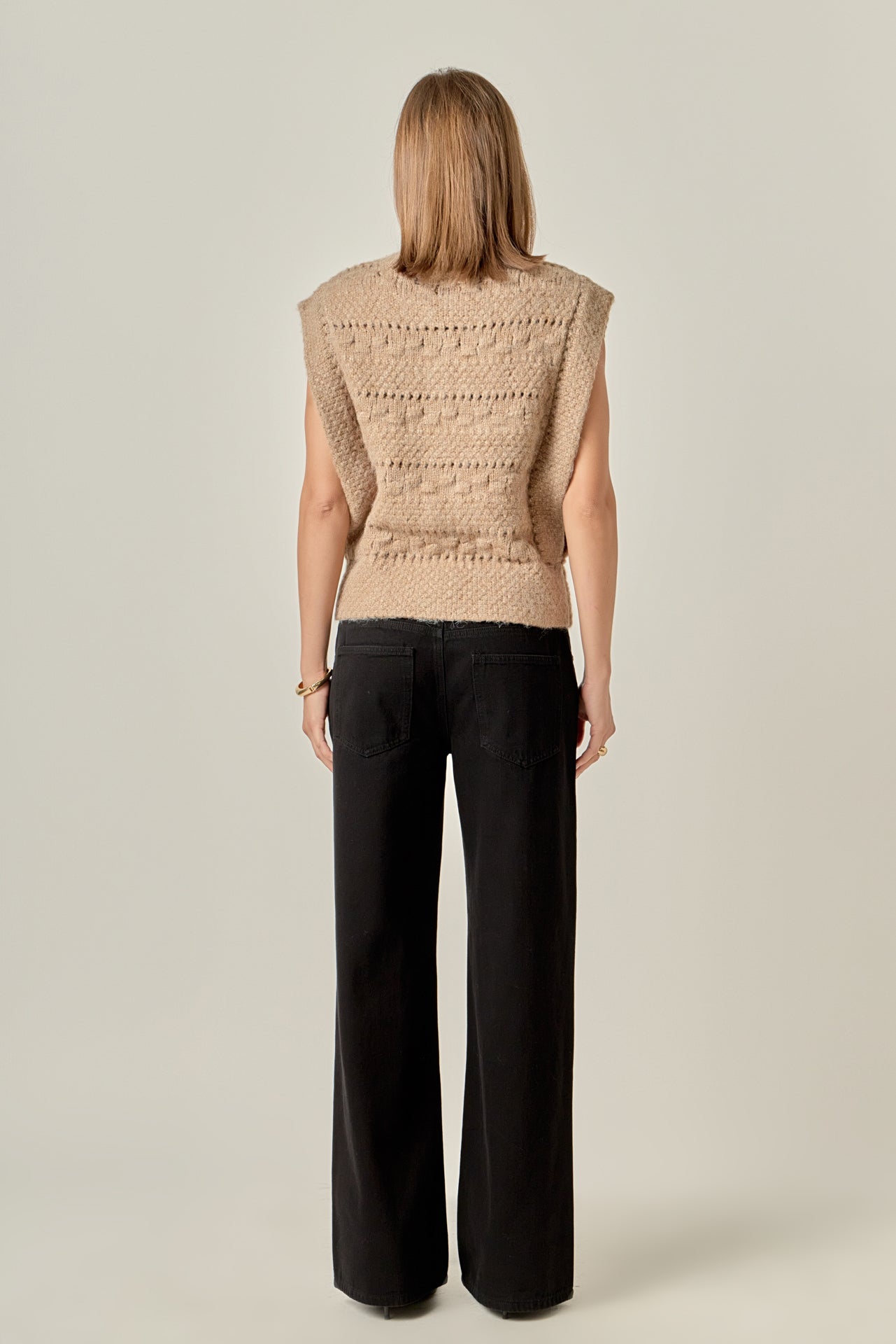 ENGLISH FACTORY - Chunky Textured Knit Vest - OUTERWEAR available at Objectrare