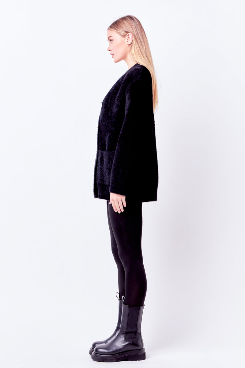 ENGLISH FACTORY - Knit Blazer Cardigan - SWEATERS & KNITS available at Objectrare