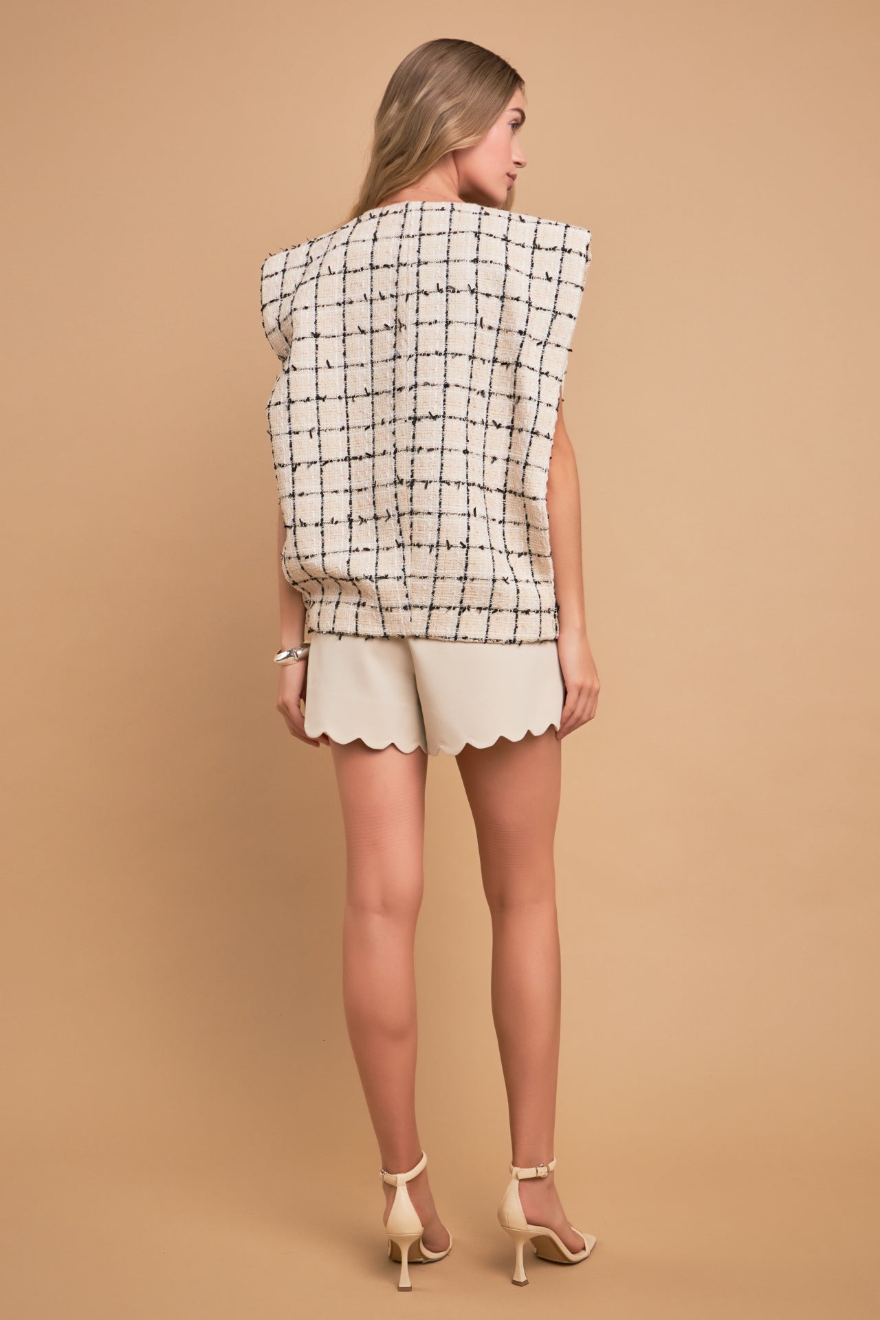 ENGLISH FACTORY - Premium Tweed Vest with Shoulder Pads - OUTERWEAR available at Objectrare