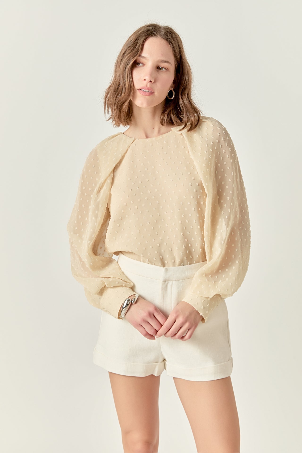 ENGLISH FACTORY - Swiss Dot Long Sleeve Blouse - SHIRTS & BLOUSES available at Objectrare