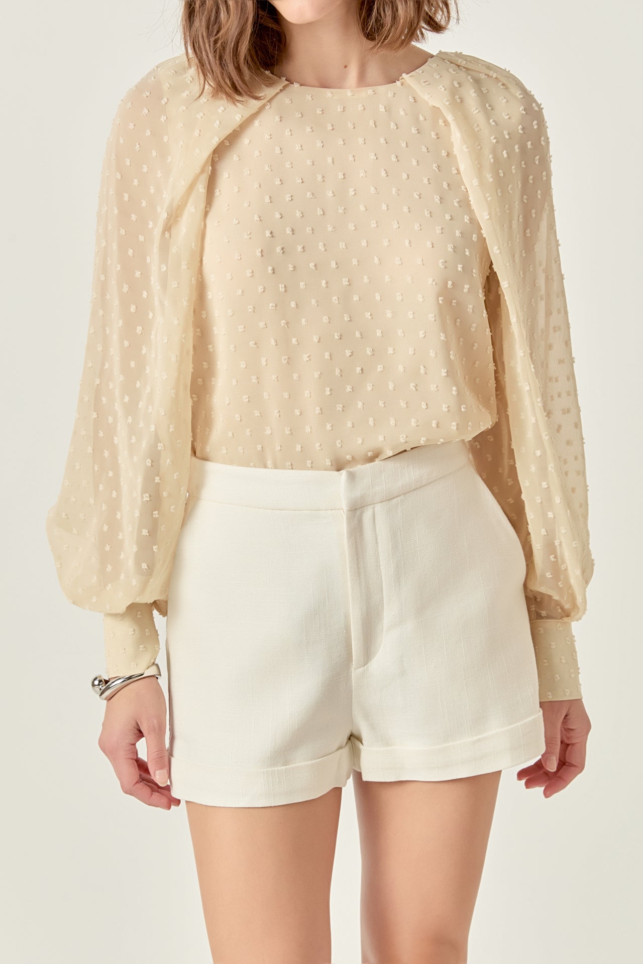 ENGLISH FACTORY - Swiss Dot Long Sleeve Blouse - BLOUSES available at Objectrare