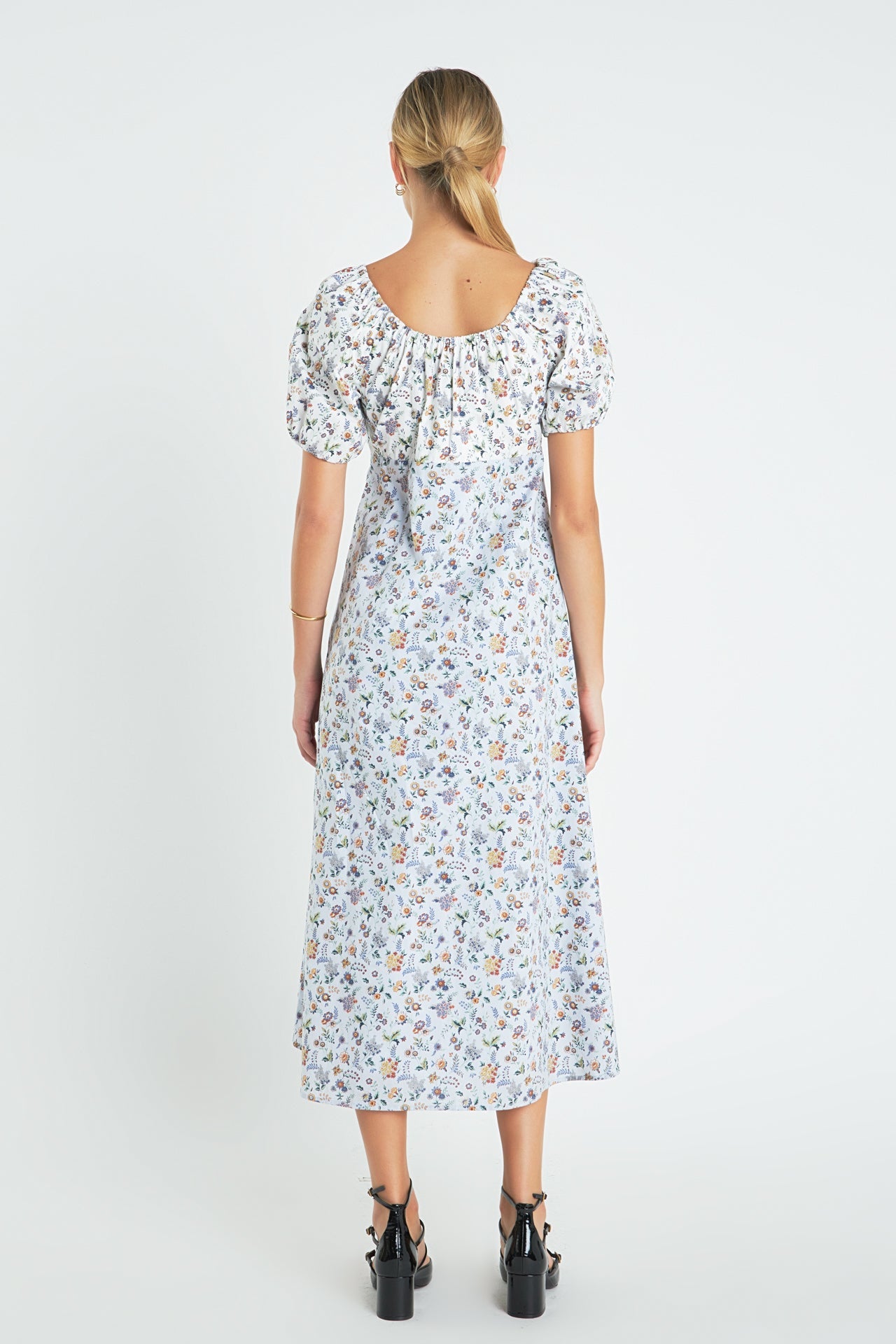 ENGLISH FACTORY - Floral Print Puff Sleeve Maxi Dress - DRESSES available at Objectrare