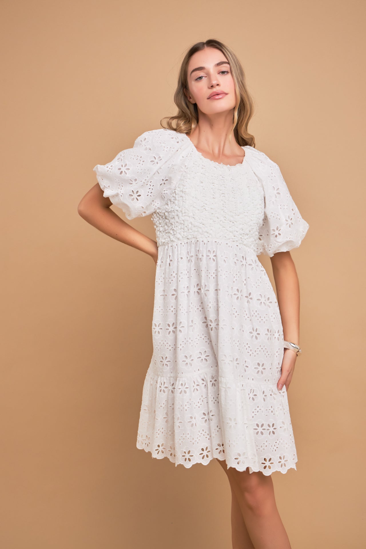 ENGLISH FACTORY - Premium Knit and Embroidery Combo Dress - DRESSES available at Objectrare