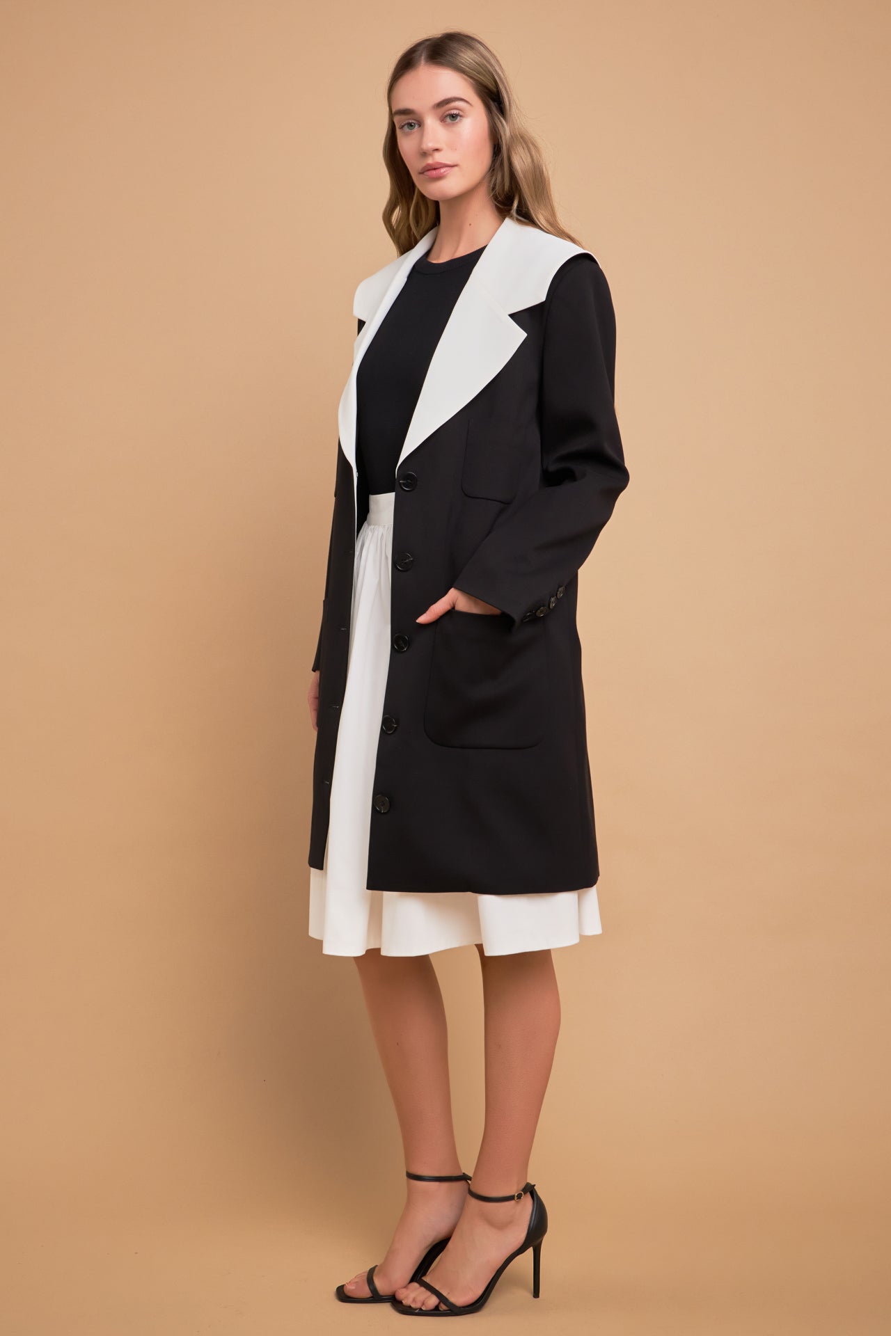 ENGLISH FACTORY - Premium Coat with Contrast Sailor Collar - COATS available at Objectrare