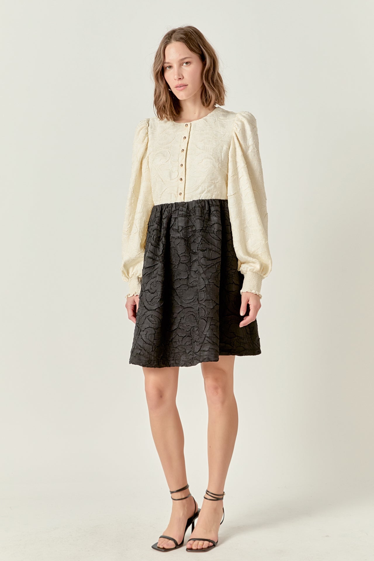ENGLISH FACTORY - Textured Baby Doll Dress - DRESSES available at Objectrare