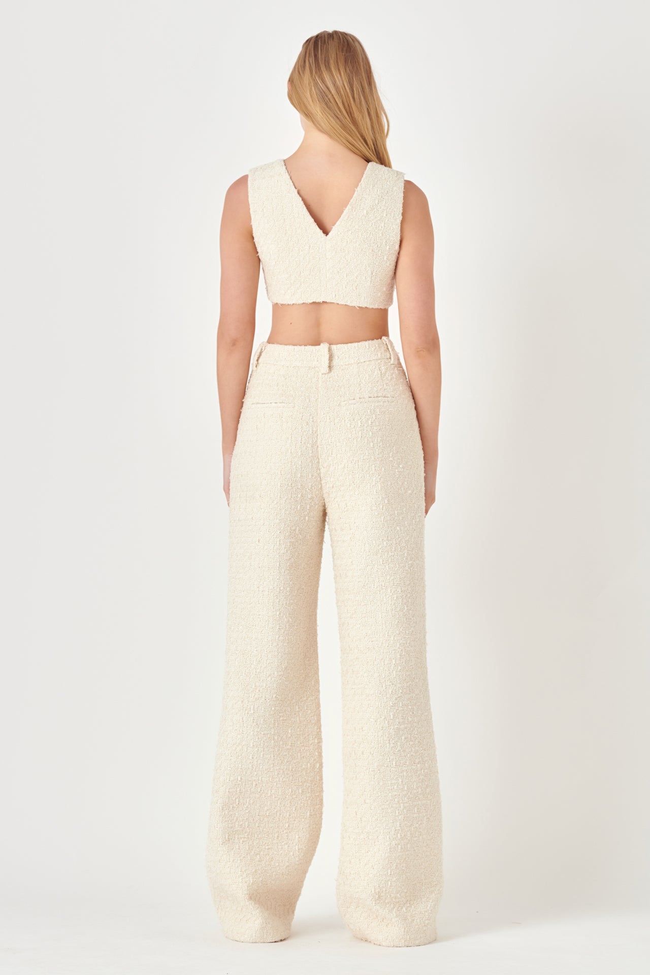 Tweed Cropped Vest Top