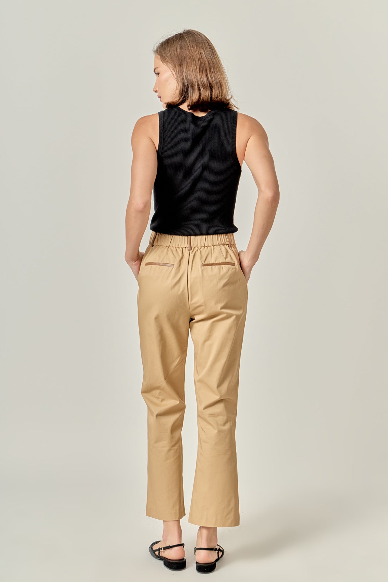 ENGLISH FACTORY - Twill Cropped Flared Hem Pants - PANTS available at Objectrare