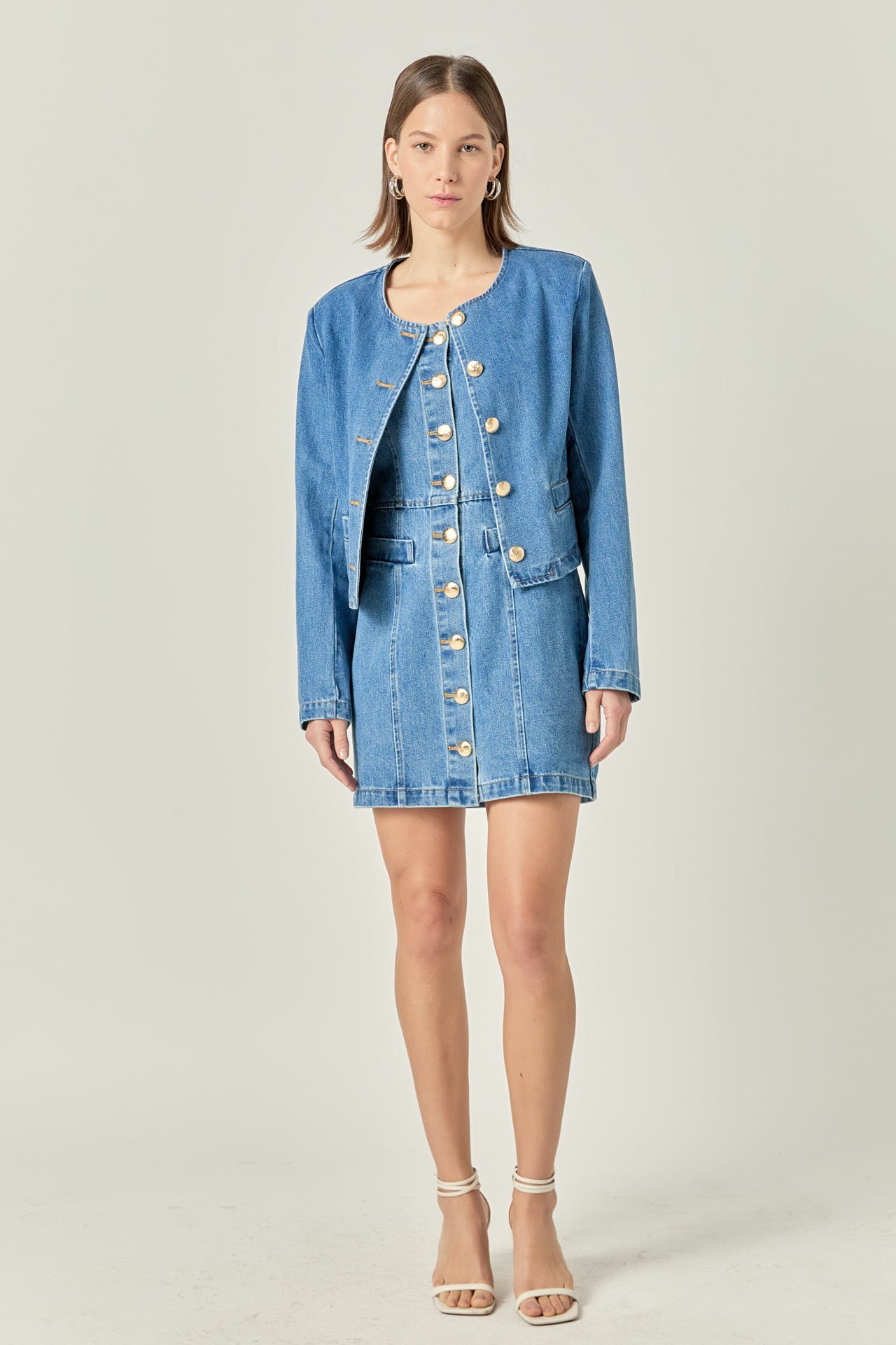 ENGLISH FACTORY - Cropped Denim Jacket - JACKETS available at Objectrare