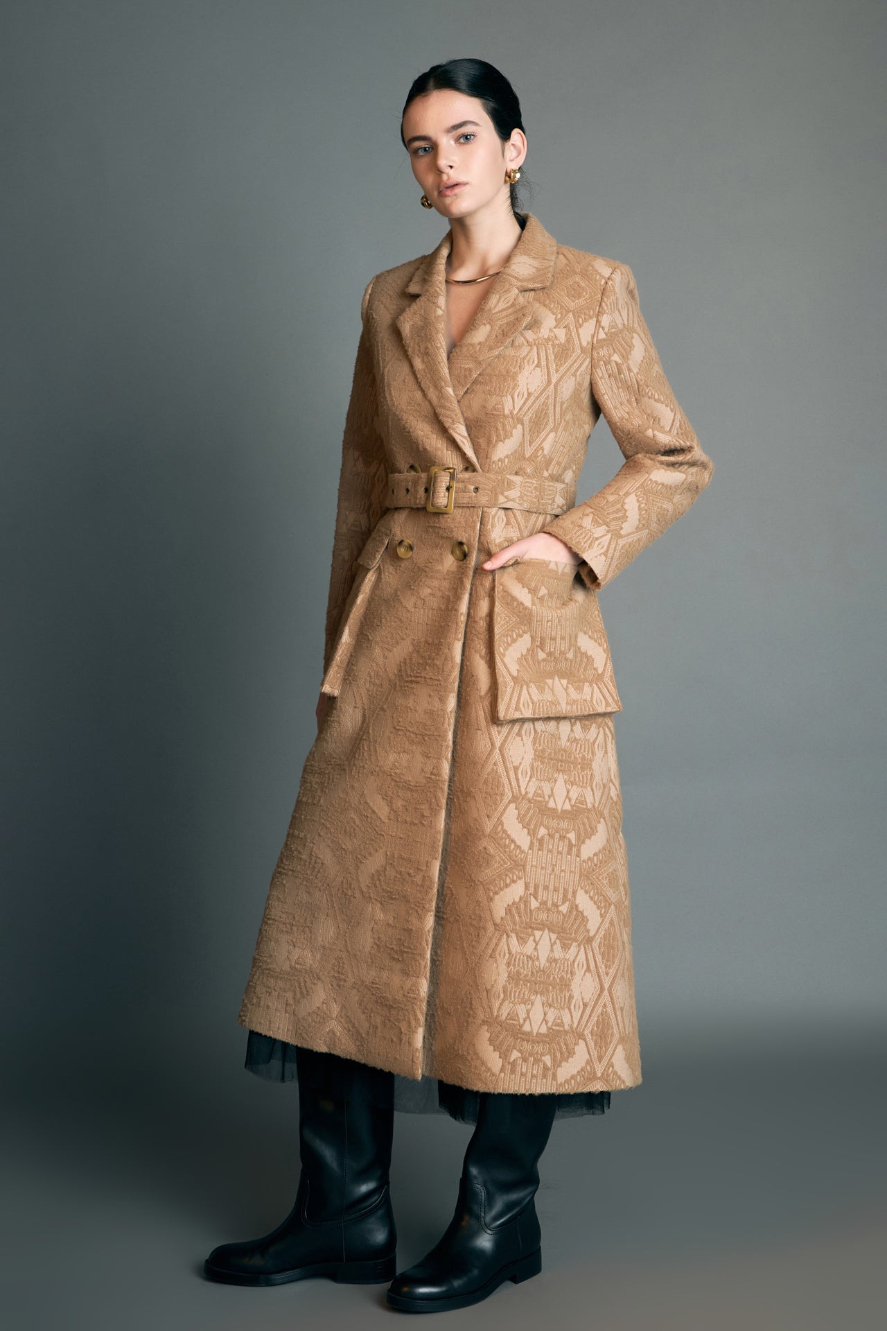 ENGLISH FACTORY - Premium Brocade Swing Coat - COATS available at Objectrare