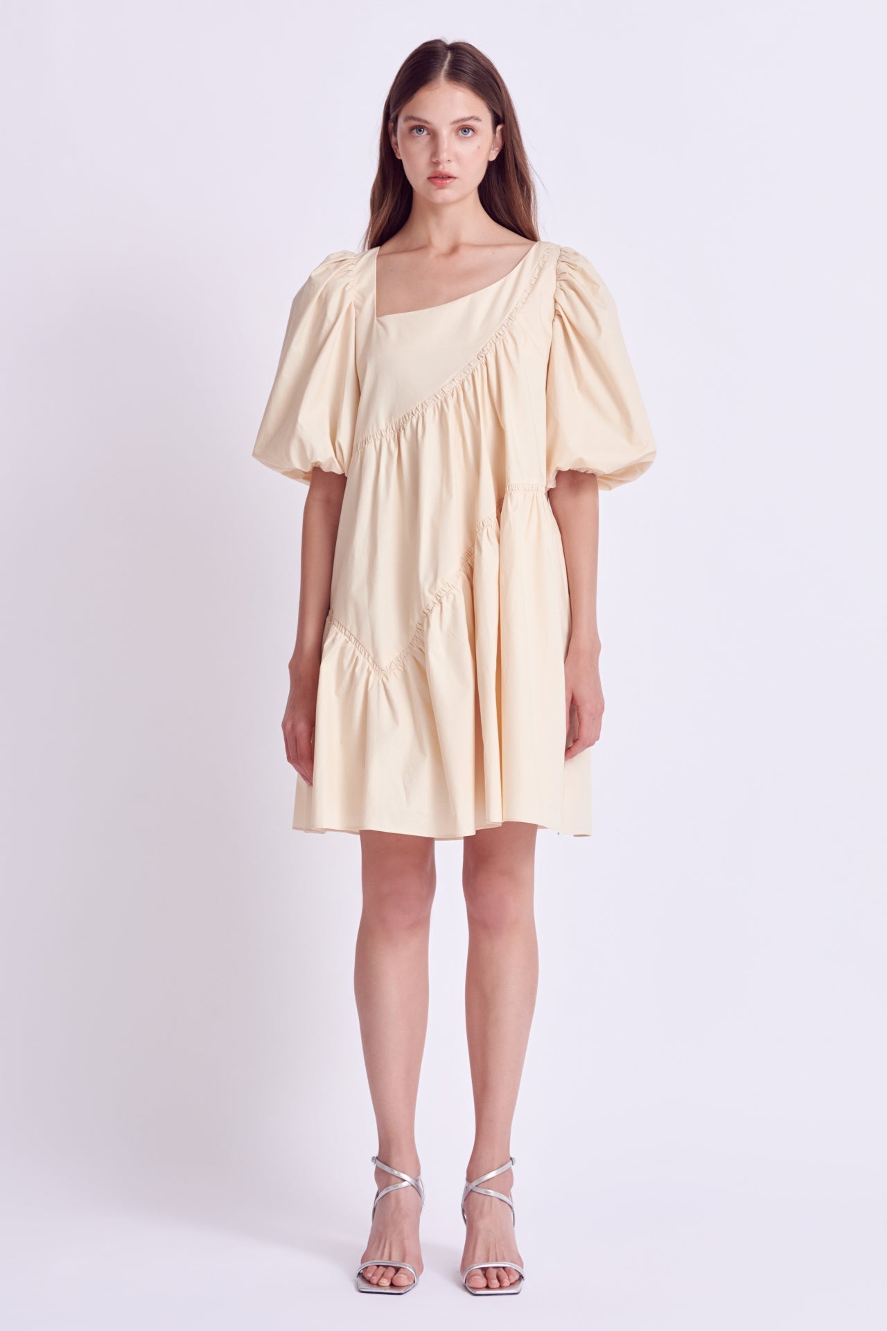 ENGLISH FACTORY - Asymmetric Poplin Tiered Dress - DRESSES available at Objectrare