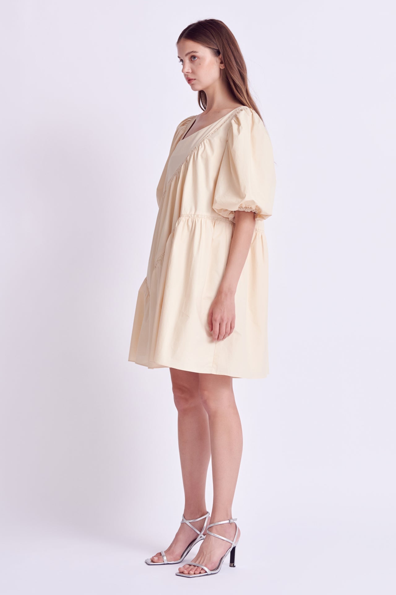 ENGLISH FACTORY - Asymmetric Poplin Tiered Dress - DRESSES available at Objectrare