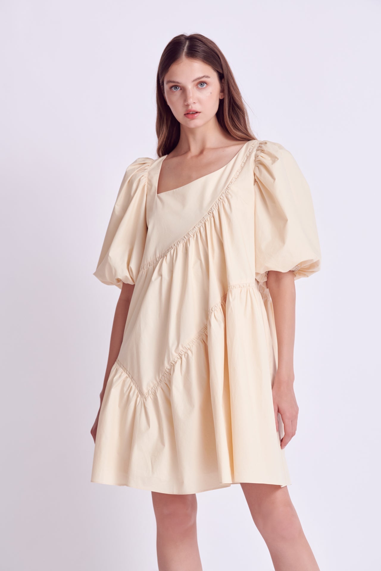 ENGLISH FACTORY - Asymmetric Poplin Tiered Dress - DRESSES available at Objectrare