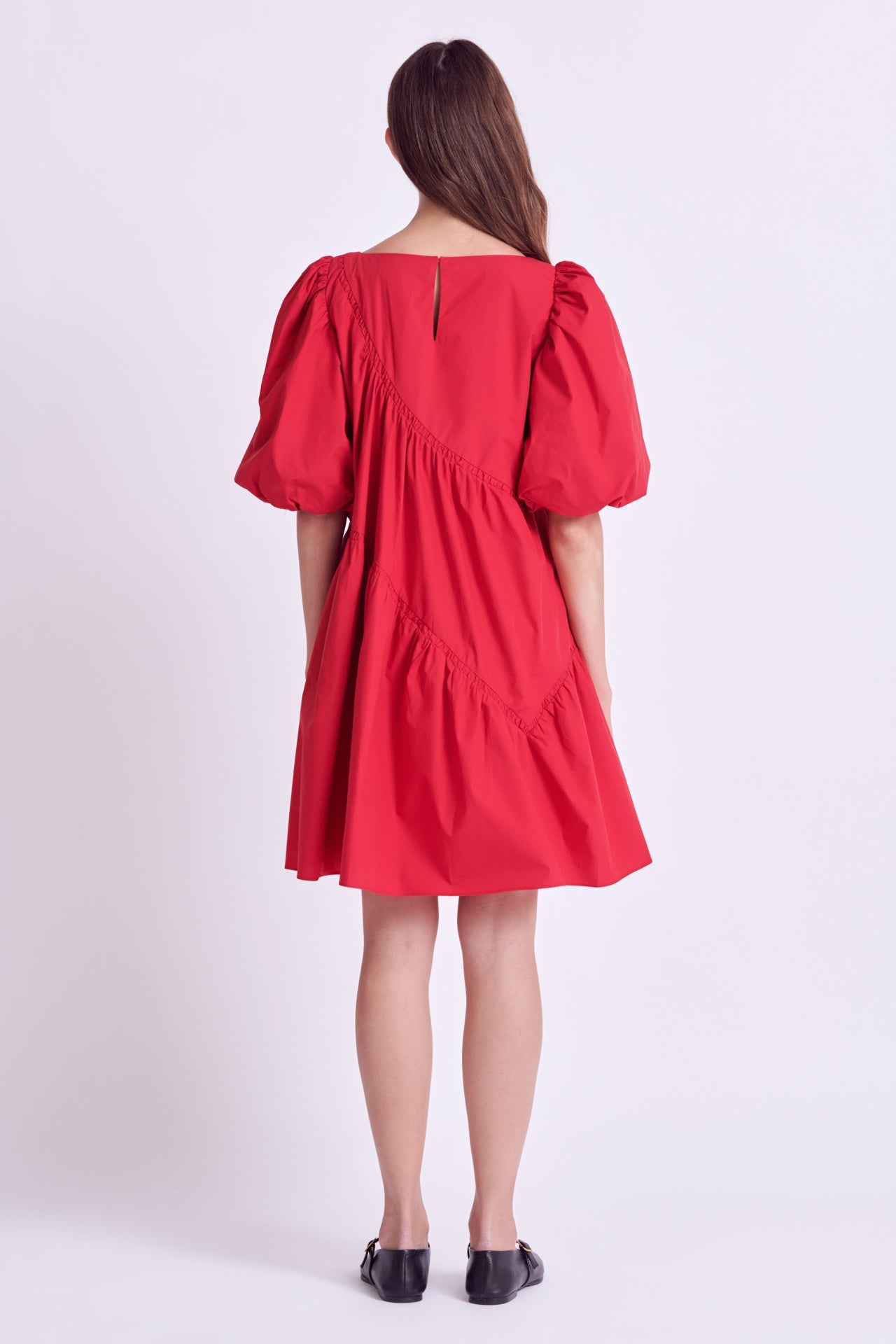 ENGLISH FACTORY - Asymmetric Poplin Tiered Dress - DRESSES available at Objectrare