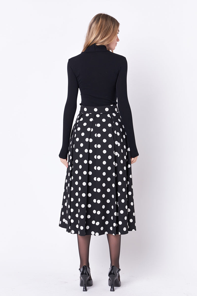 ENGLISH FACTORY - Polka Dot Midi Full Skirt - SKIRTS available at Objectrare