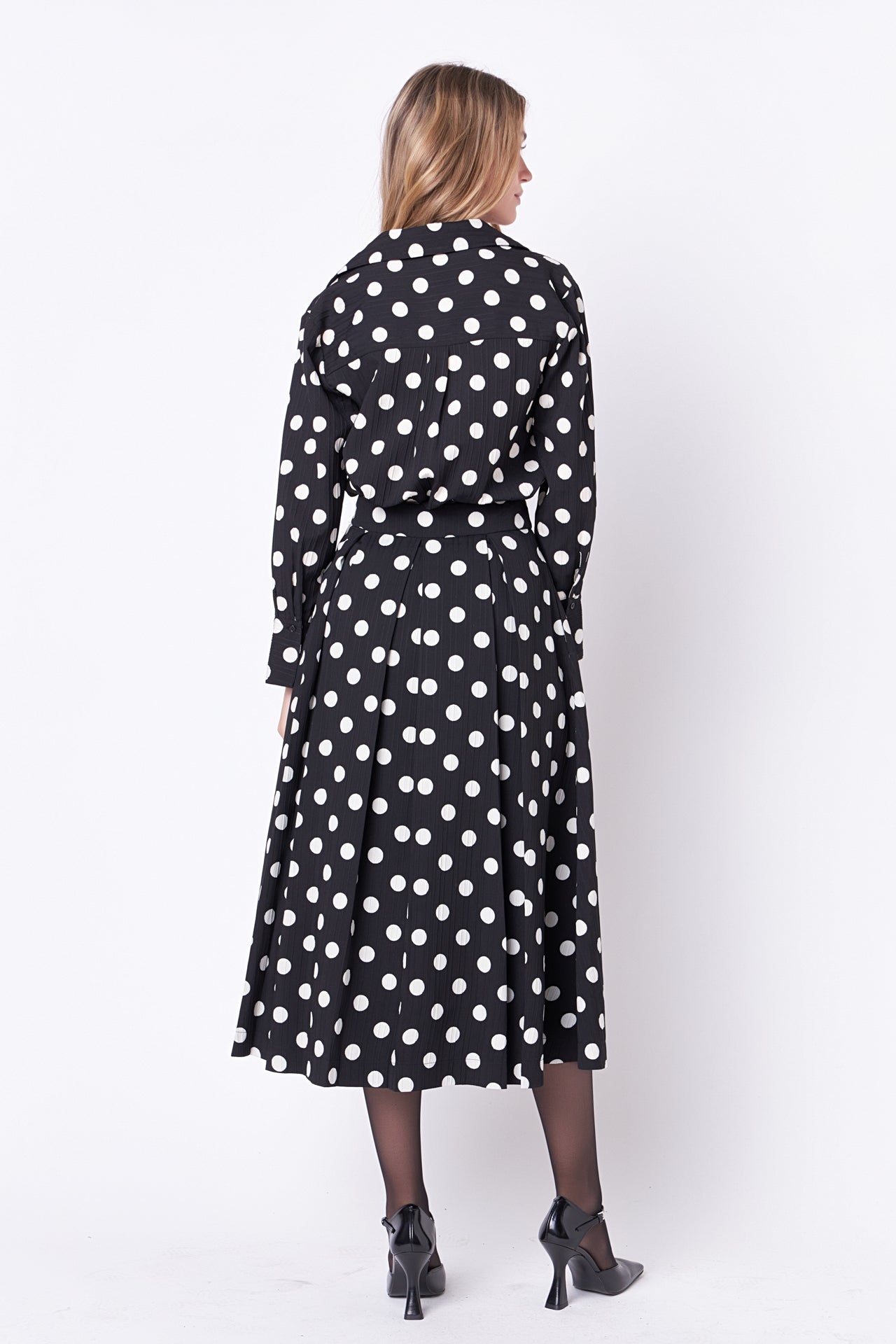 ENGLISH FACTORY - Polka Dot Long Sleeve Blouse - TOPS available at Objectrare