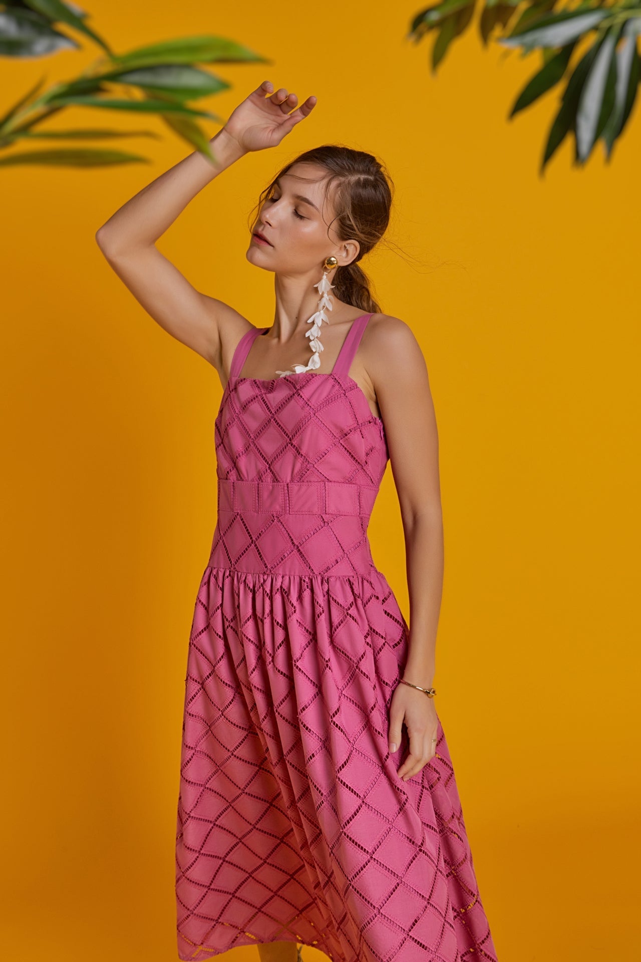 ENGLISH FACTORY - Embroidered Lace Sleeveless Midi Dress - DRESSES available at Objectrare
