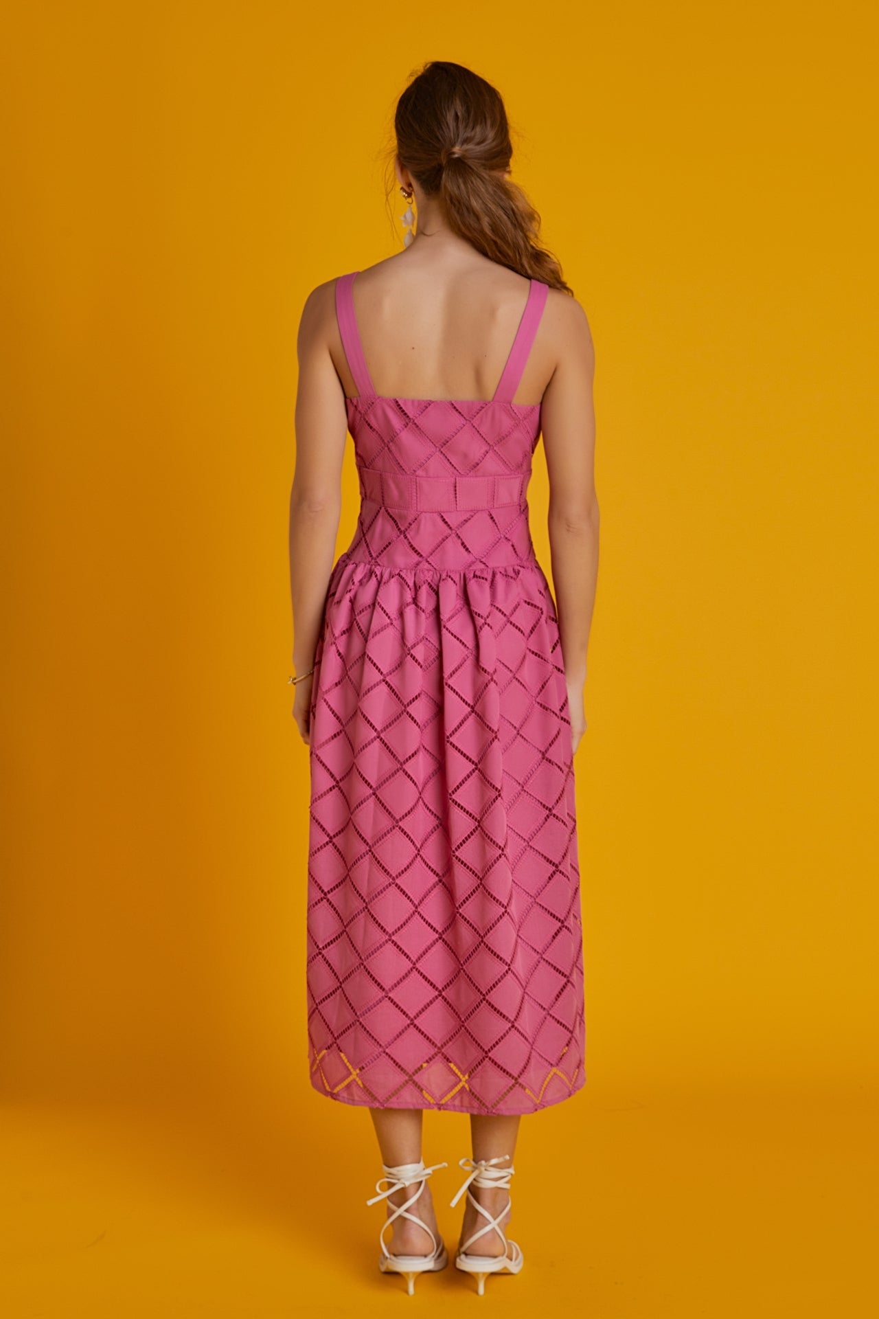 ENGLISH FACTORY - Embroidered Lace Sleeveless Midi Dress - DRESSES available at Objectrare