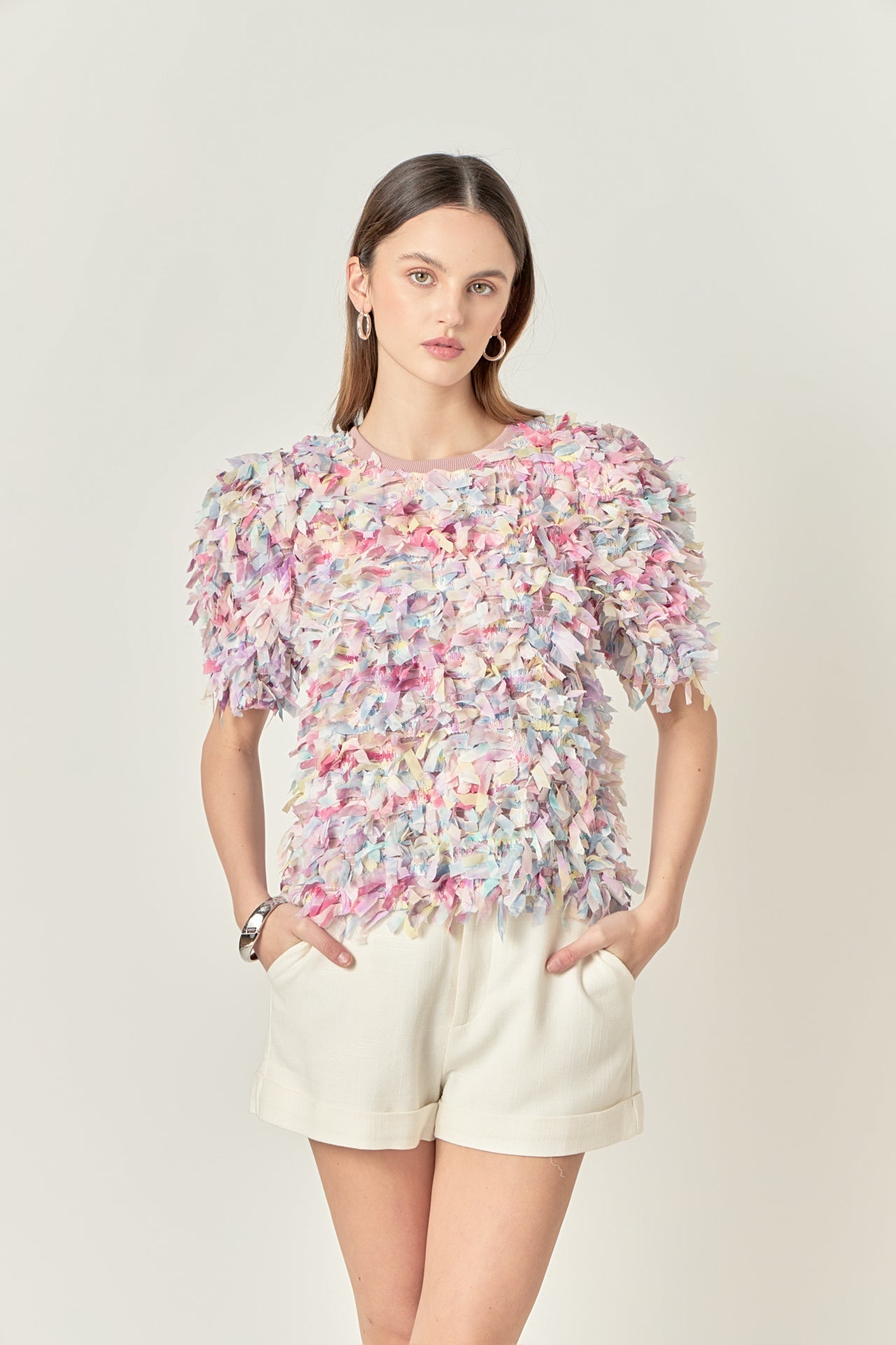 ENGLISH FACTORY - Premium Textured Ribbon Top - TOPS available at Objectrare