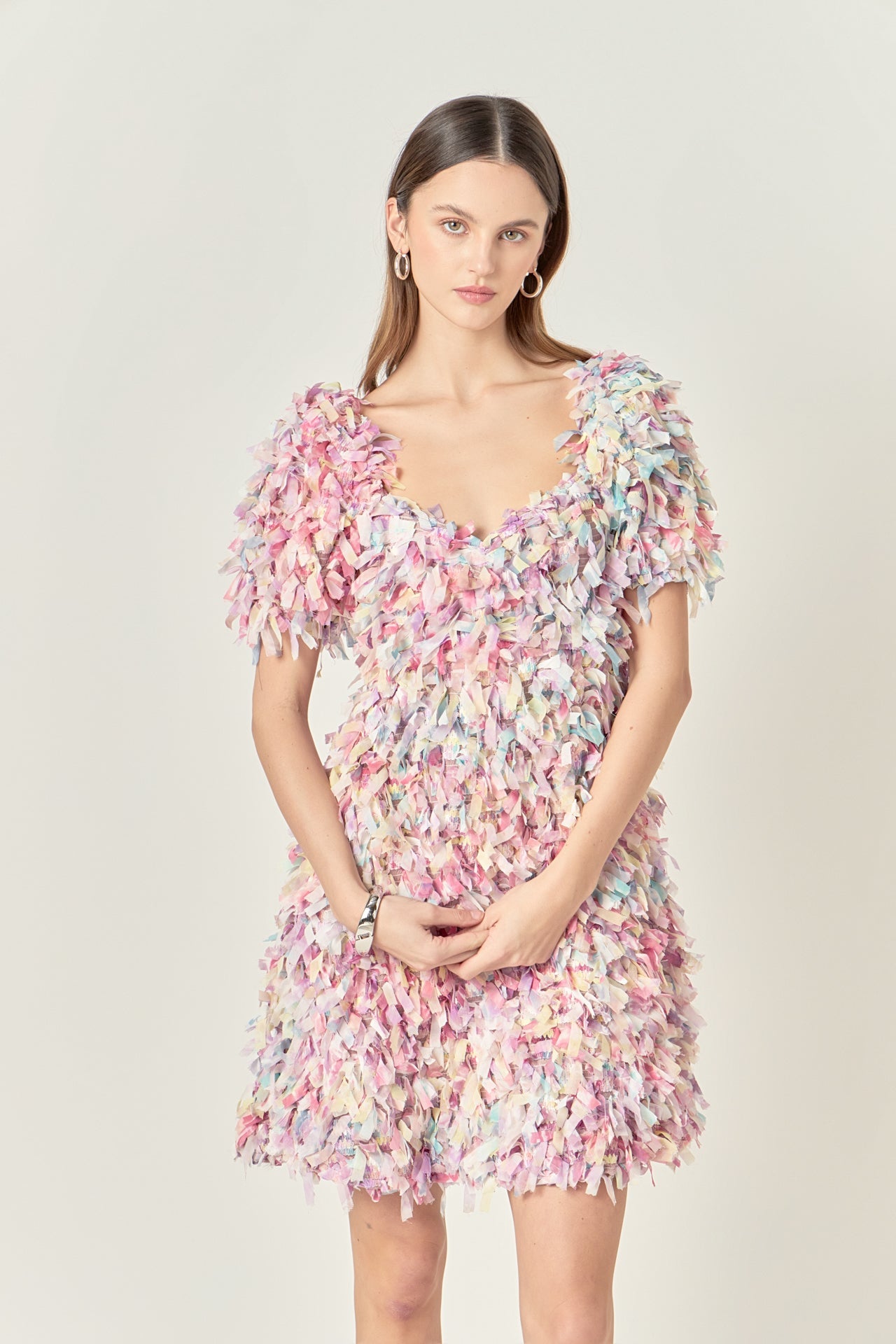 Premium Textured Ribbon Mini Full Dress