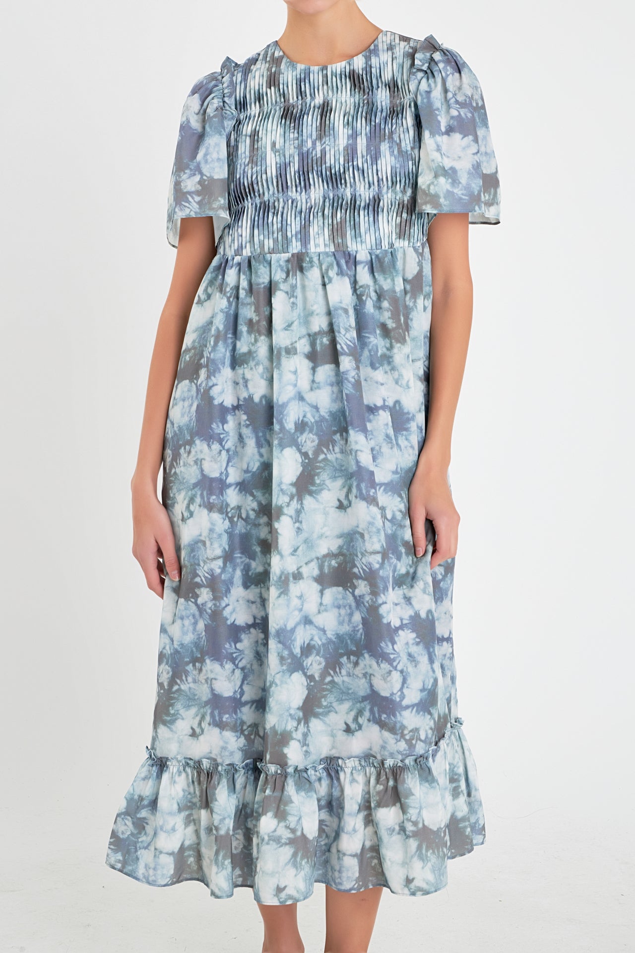 ENGLISH FACTORY - Pleated Tie Die Maxi Dress - DRESSES available at Objectrare