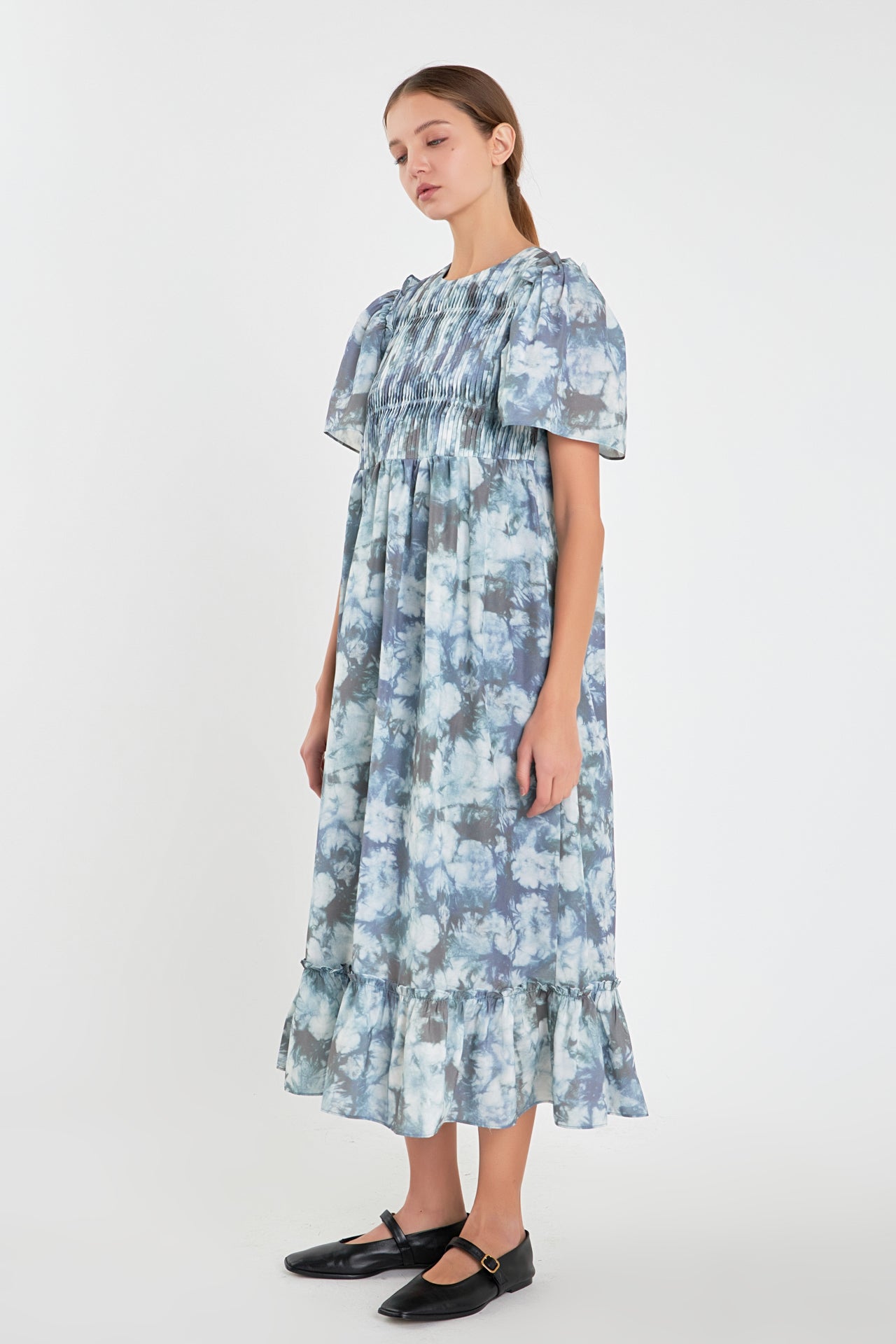 ENGLISH FACTORY - Pleated Tie Die Maxi Dress - DRESSES available at Objectrare