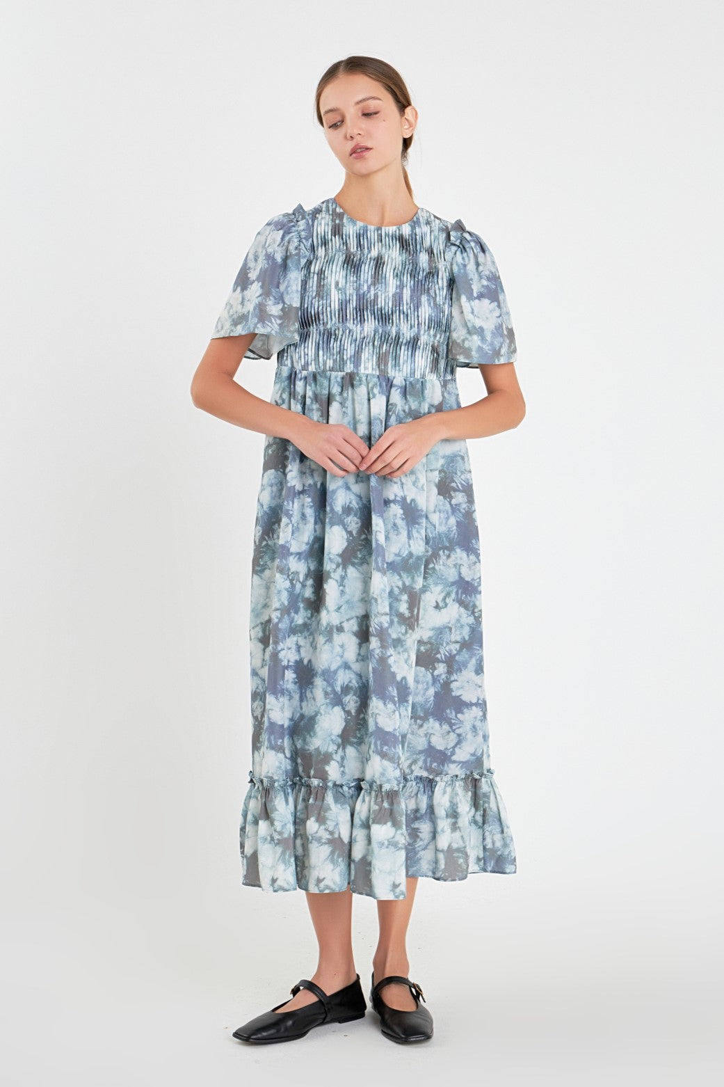 ENGLISH FACTORY - Pleated Tie Die Maxi Dress - DRESSES available at Objectrare