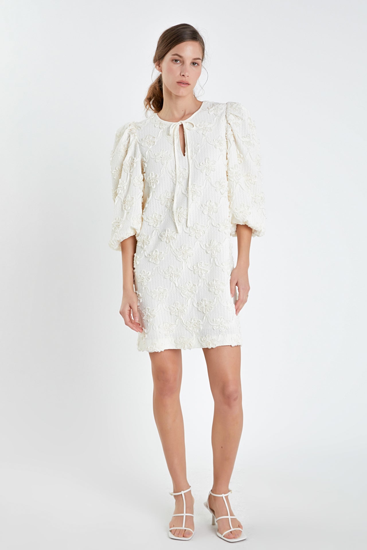 ENGLISH FACTORY - Ribbon Embroidered Shift Mini Dress - DRESSES available at Objectrare
