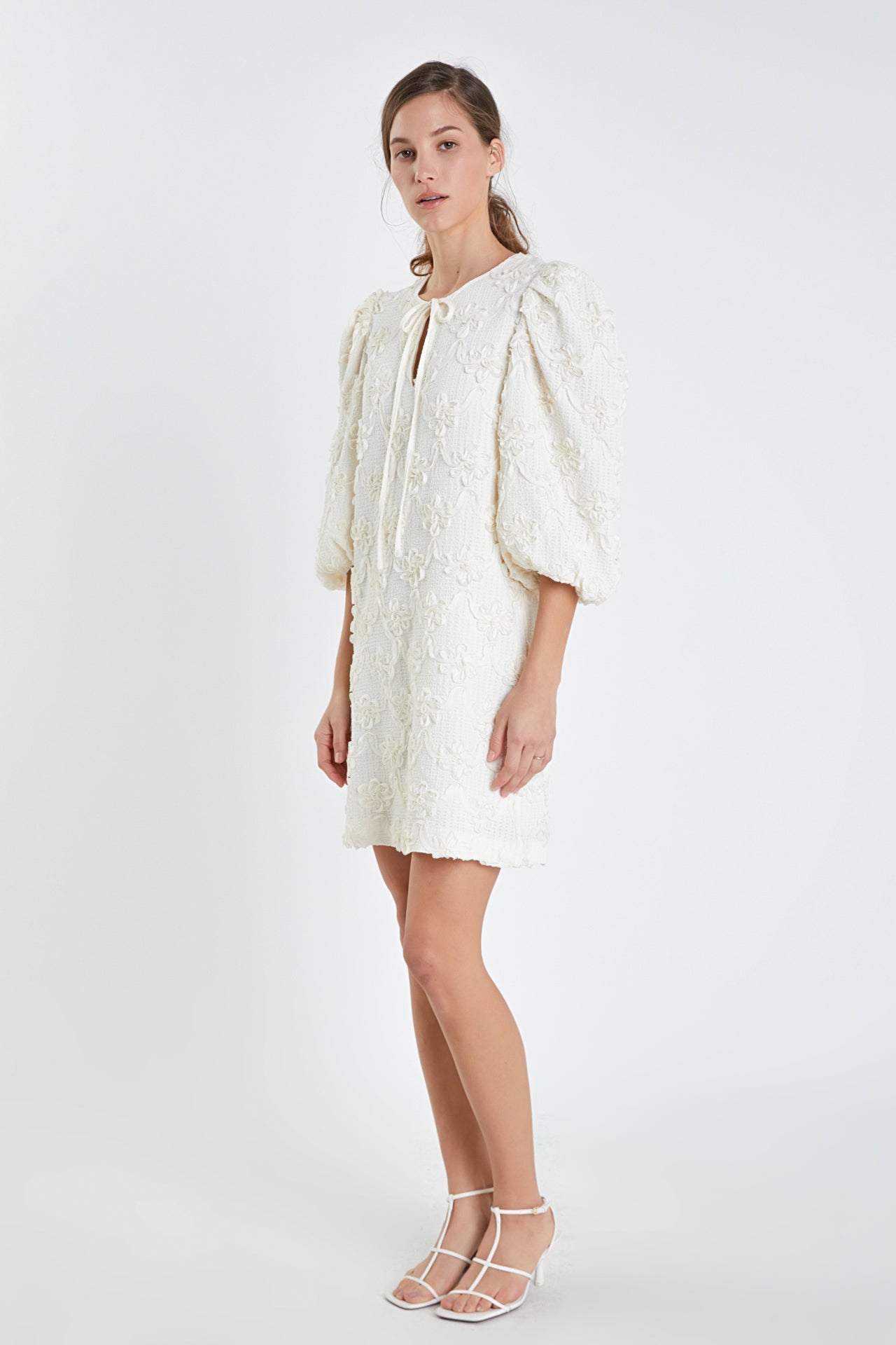 ENGLISH FACTORY - Ribbon Embroidered Shift Mini Dress - DRESSES available at Objectrare