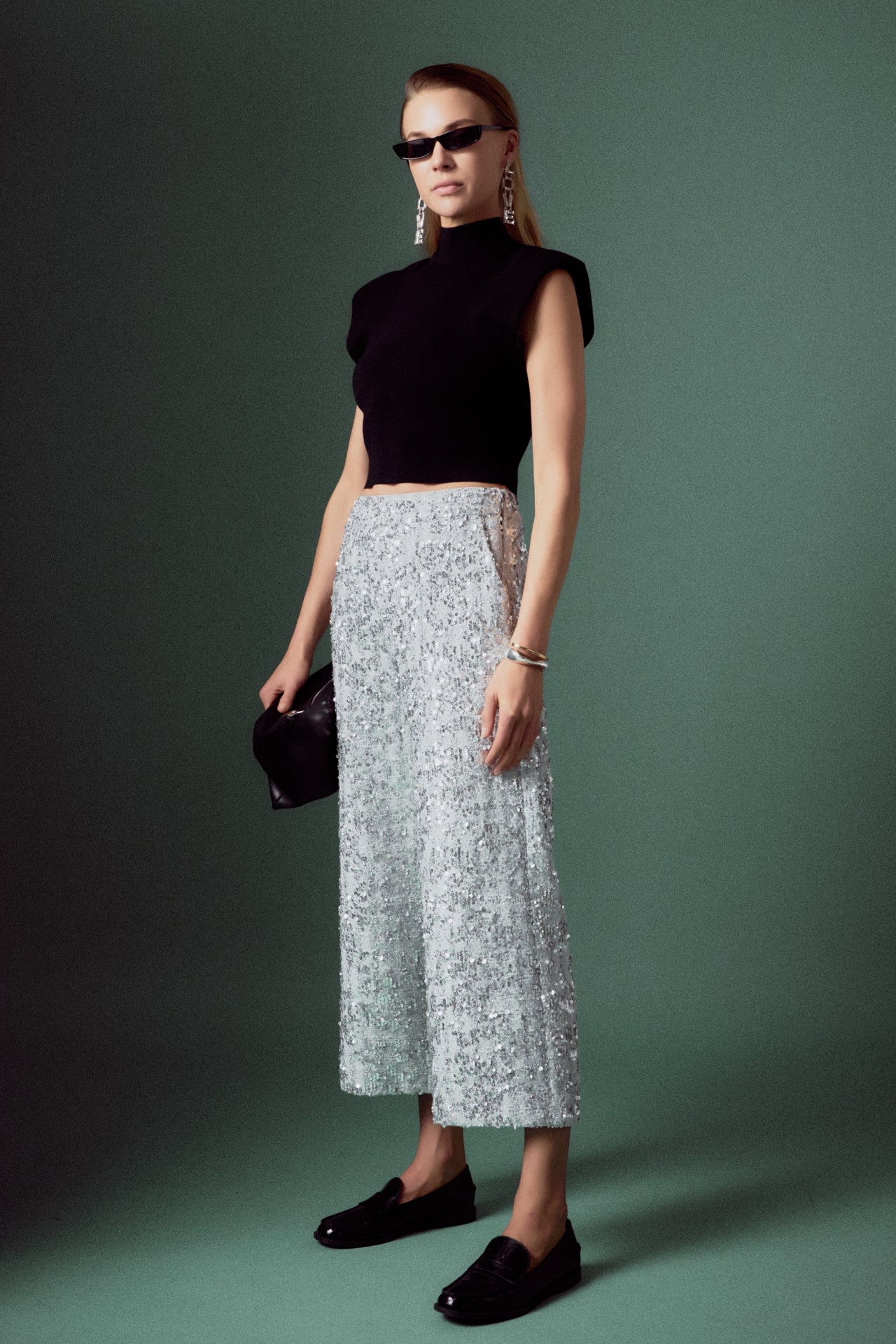 ENGLISH FACTORY - Sequin Tweed Culotte Pants - PANTS available at Objectrare