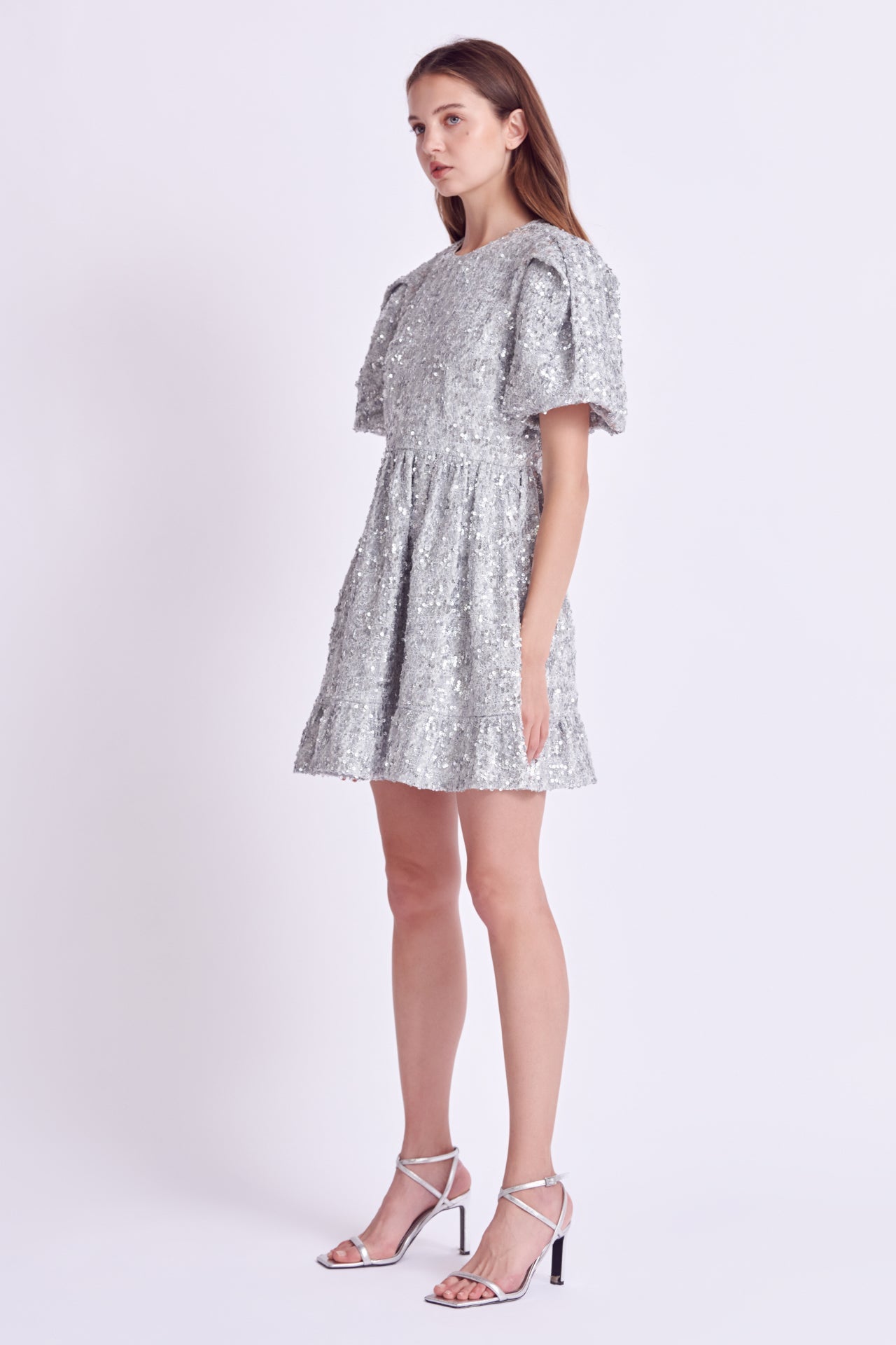 ENGLISH FACTORY - Sequin Tweed Tiered Mini Dress - DRESSES available at Objectrare