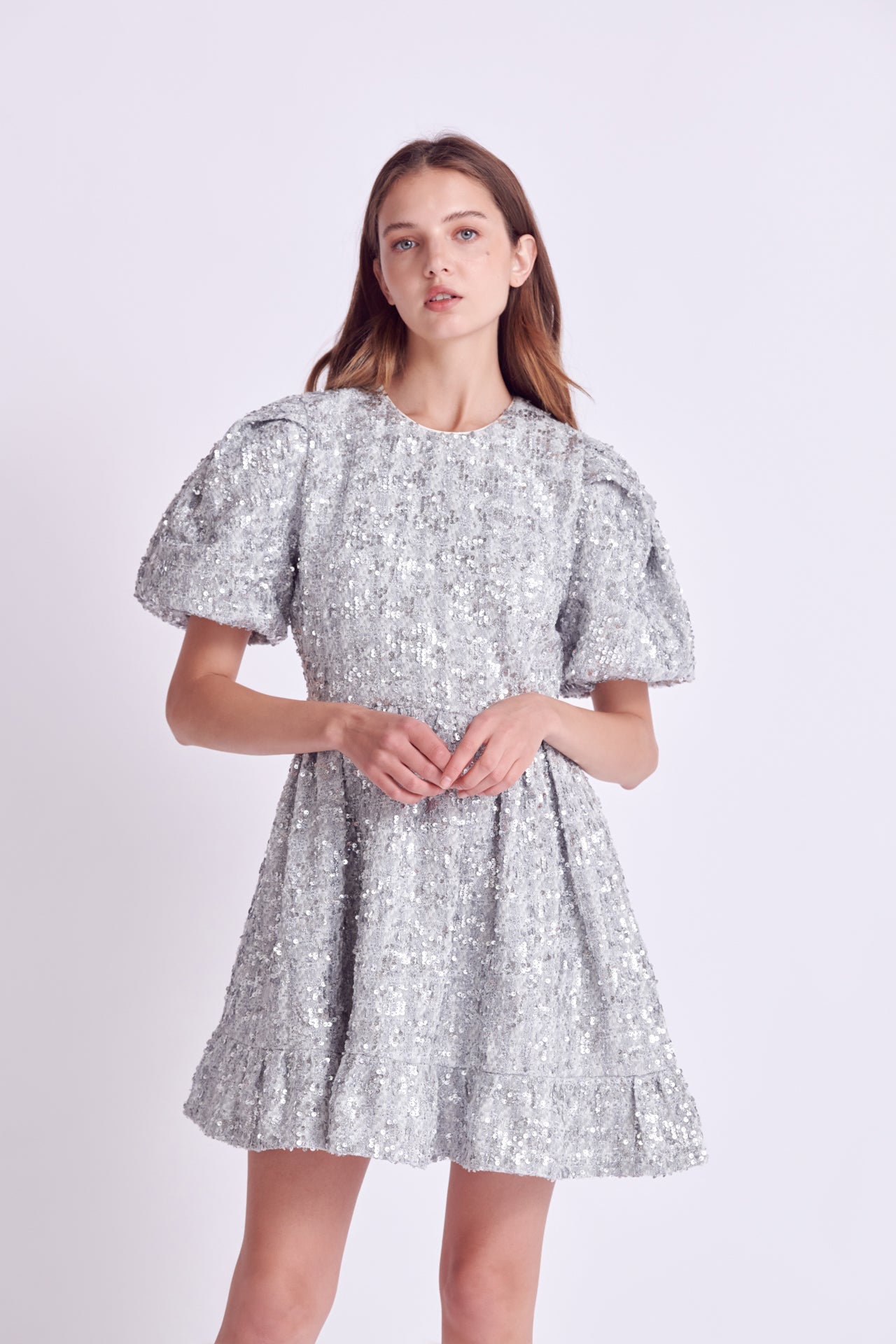 ENGLISH FACTORY - Sequin Tweed Tiered Mini Dress - DRESSES available at Objectrare