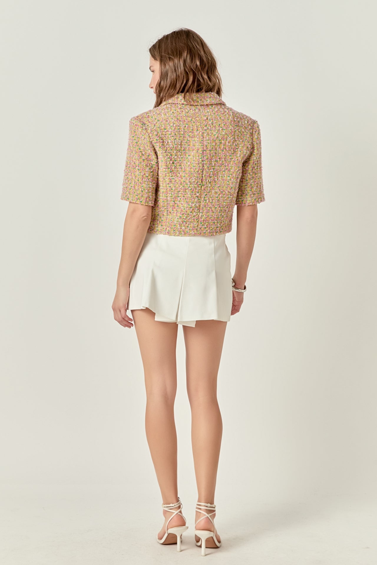 ENGLISH FACTORY - Boucle Cropped Jacket With Trim - JACKETS available at Objectrare