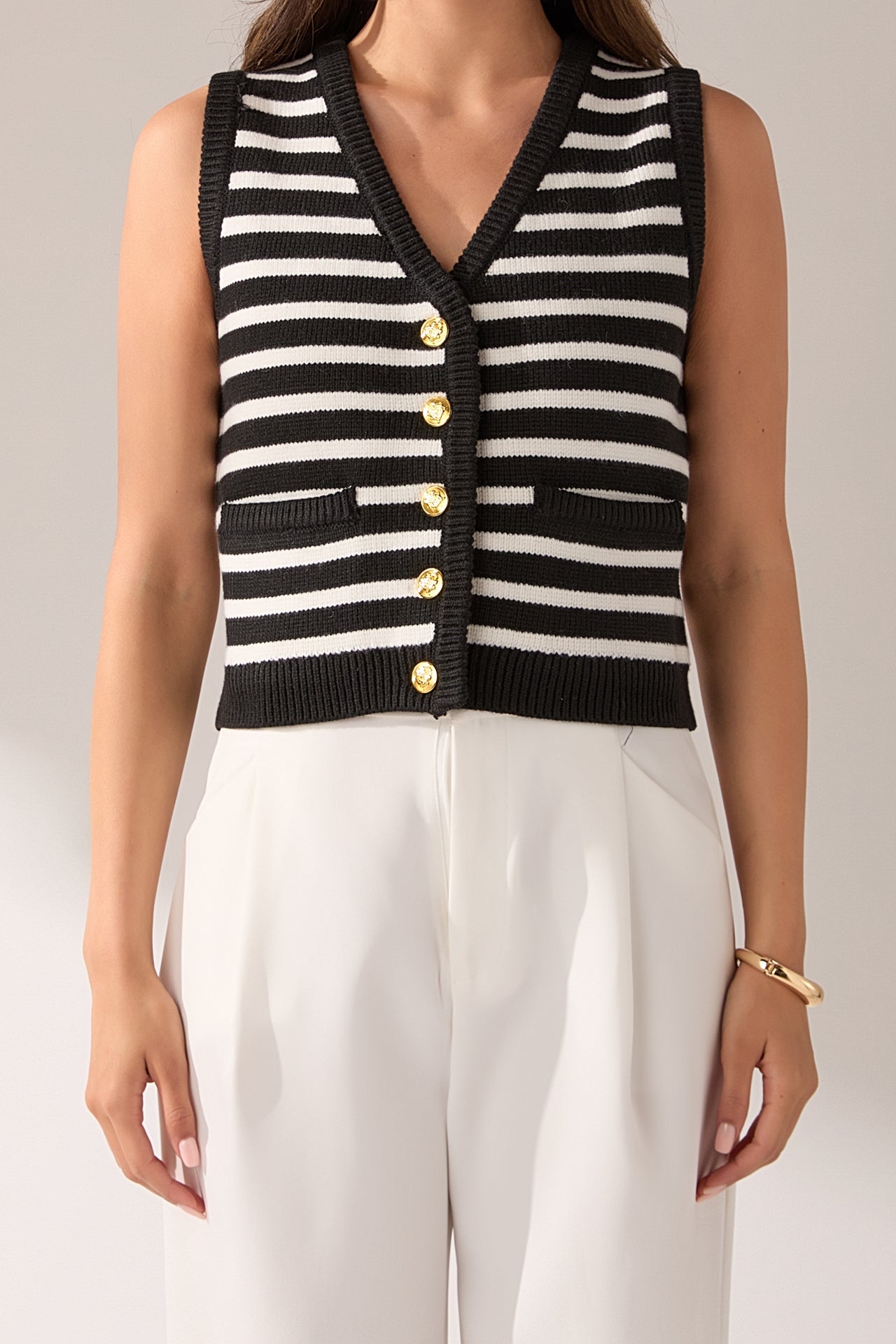 Striped Knit Vest